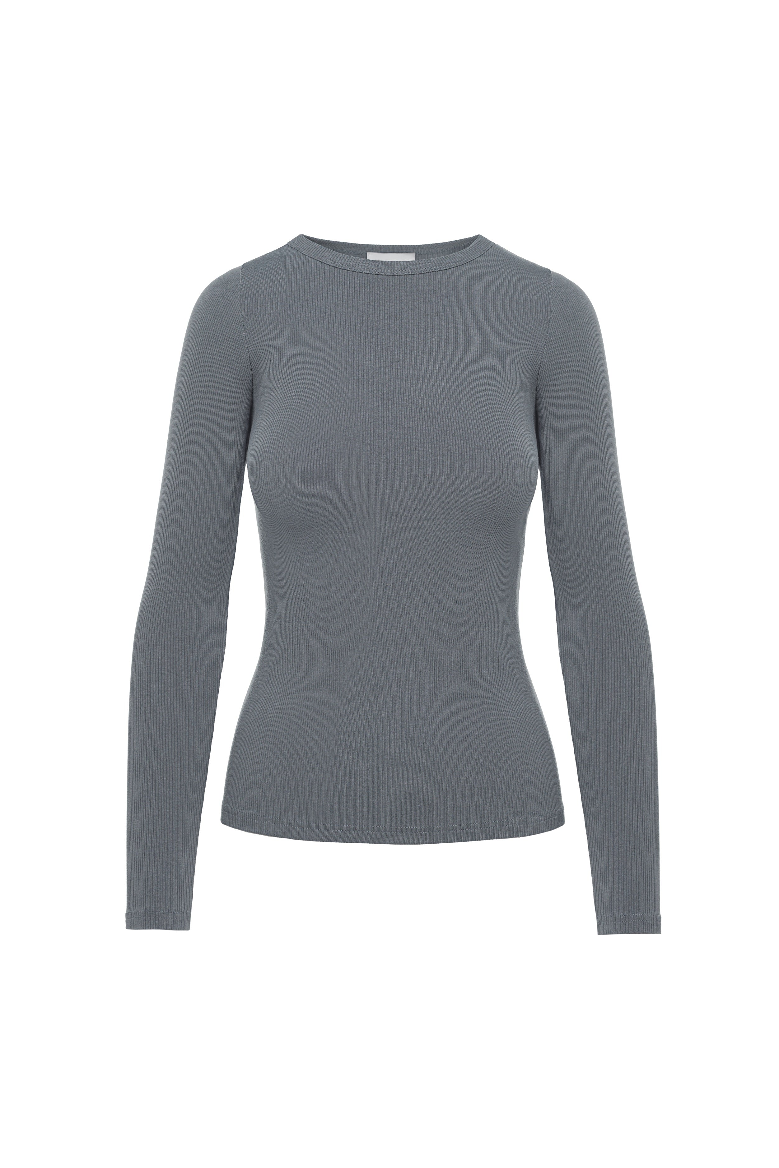 Basic Soft Rib Long Sleeve Crewneck - Image 11