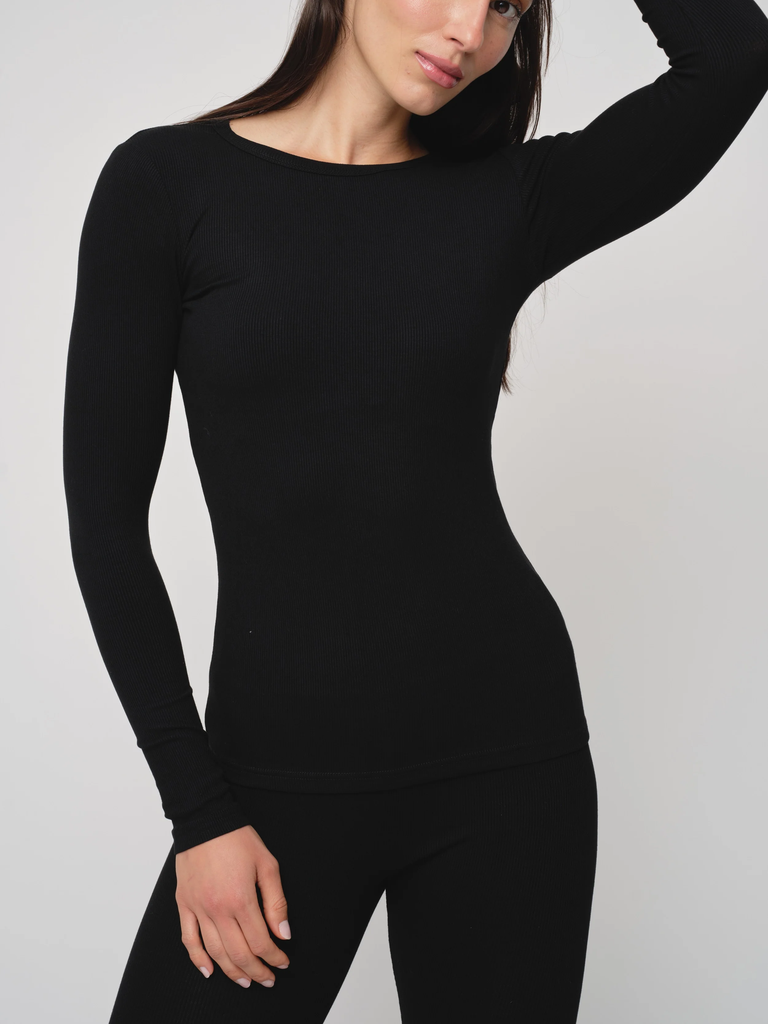 Basic Soft Rib Long Sleeve Crewneck - Image 12