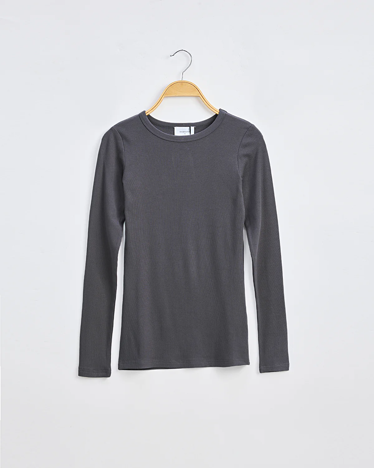 Basic Soft Rib Long Sleeve Crewneck - Image 4