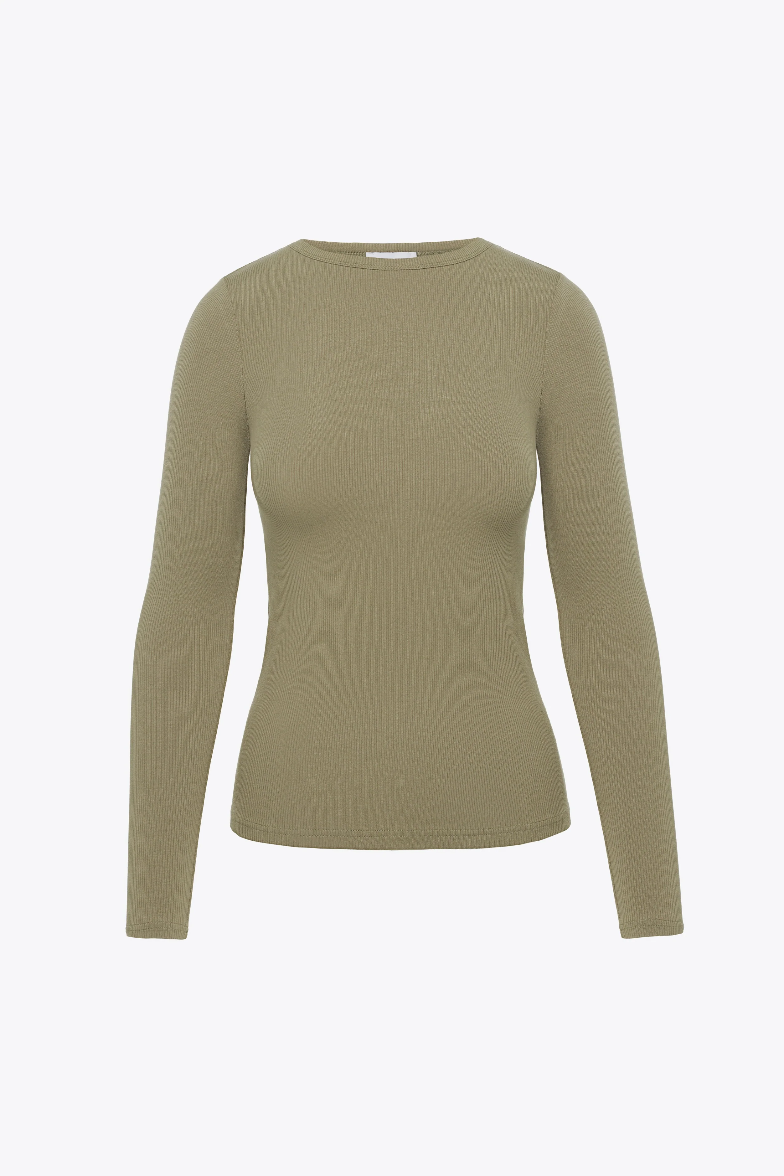 Basic Soft Rib Long Sleeve Crewneck - Image 9