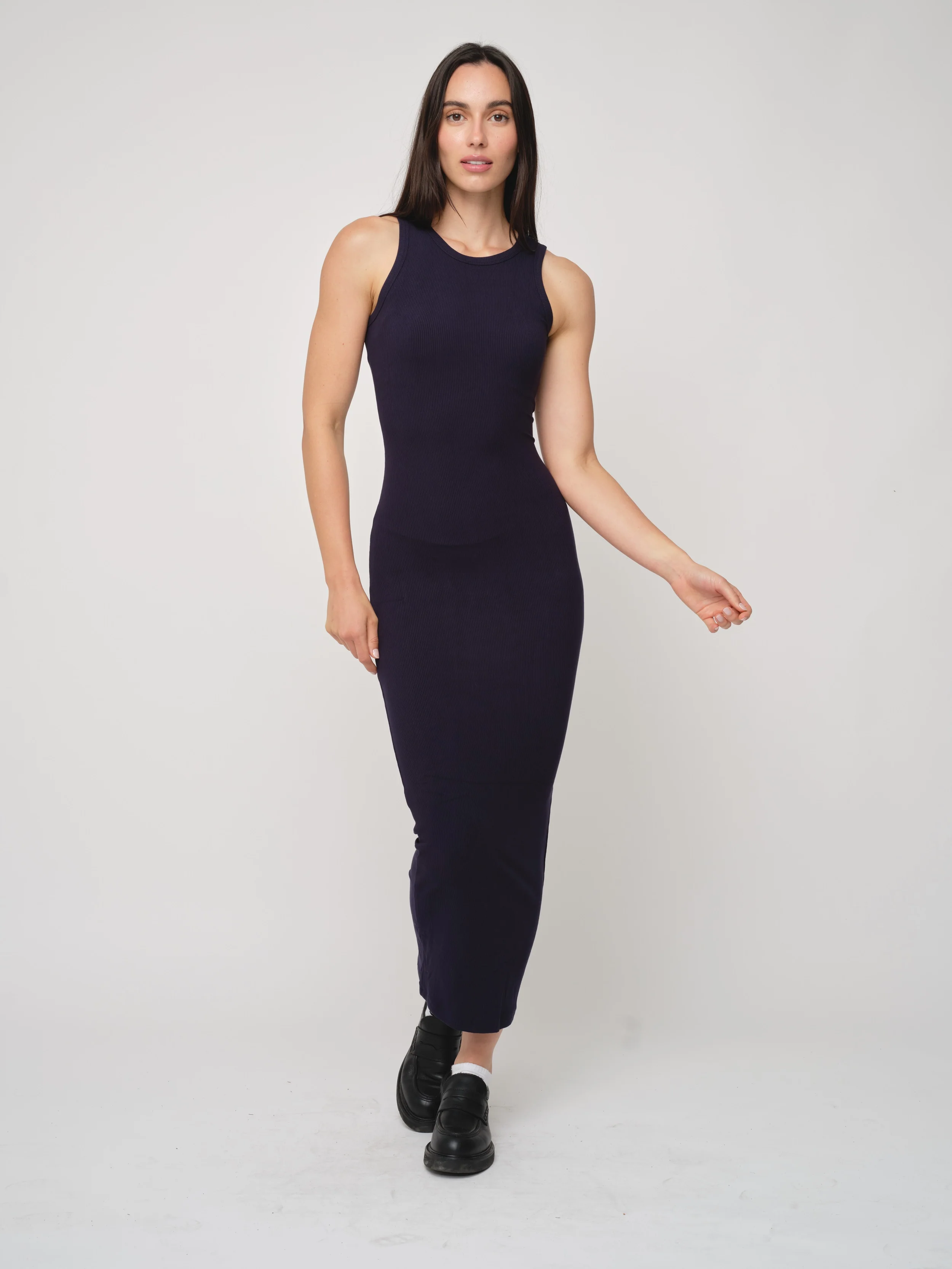 Basic Soft Rib Midi Tank Dress - Image 3