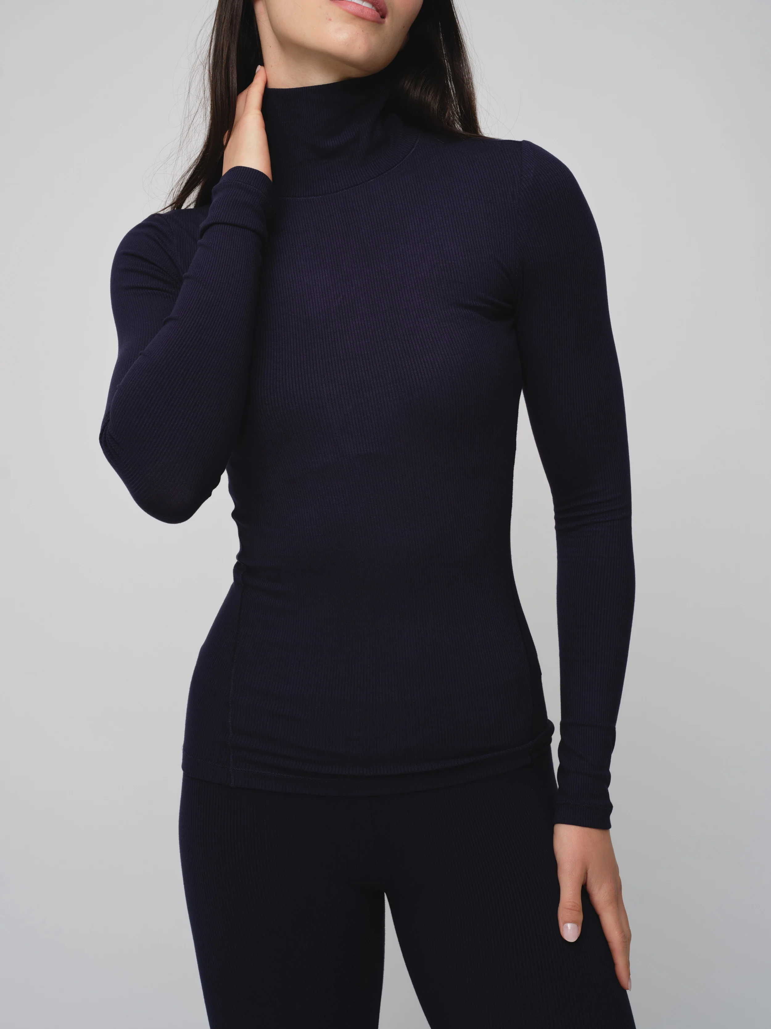 Basic Soft Rib Mockneck Top - Image 5
