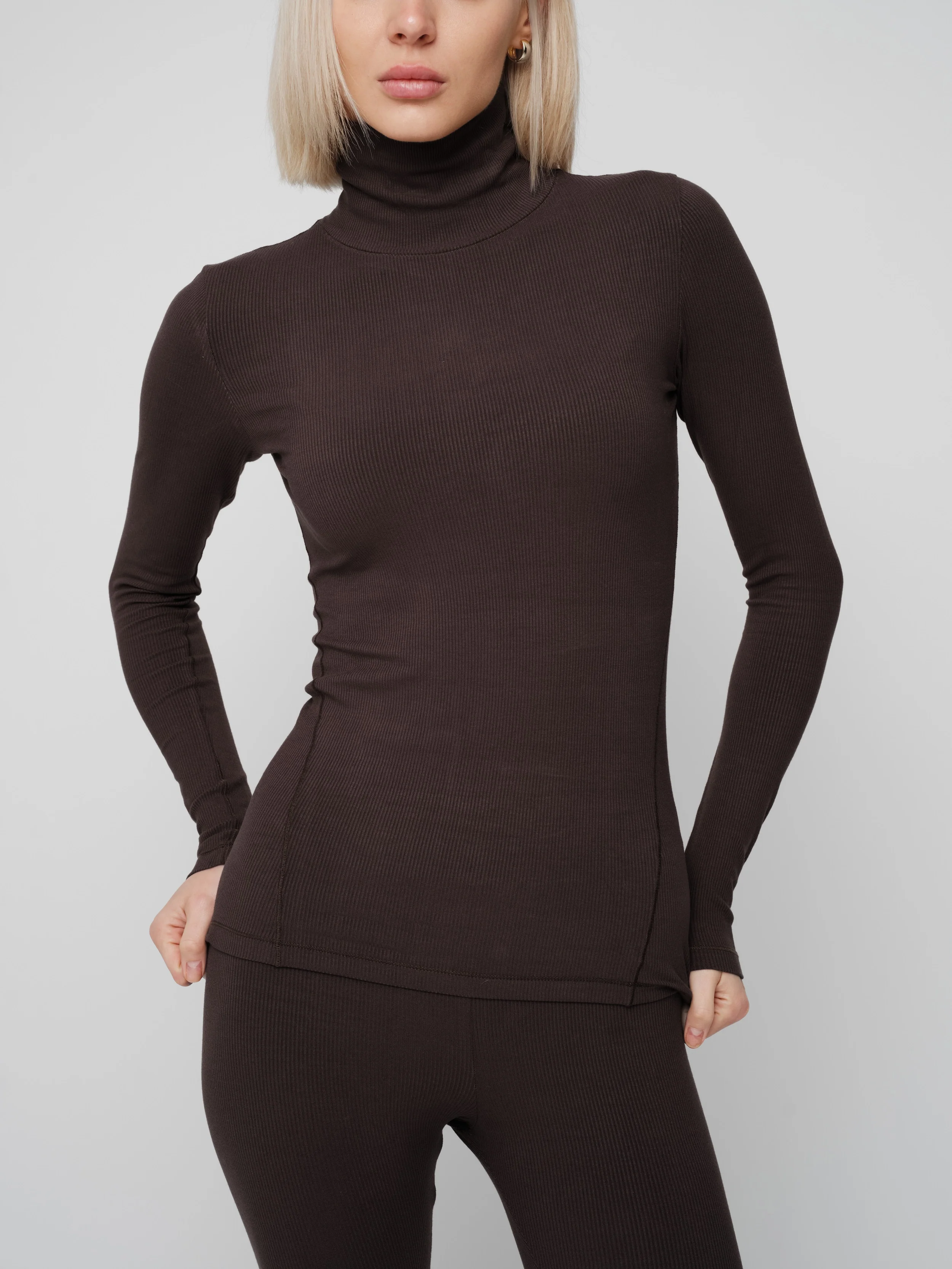 Basic Soft Rib Mockneck Top - Image 7