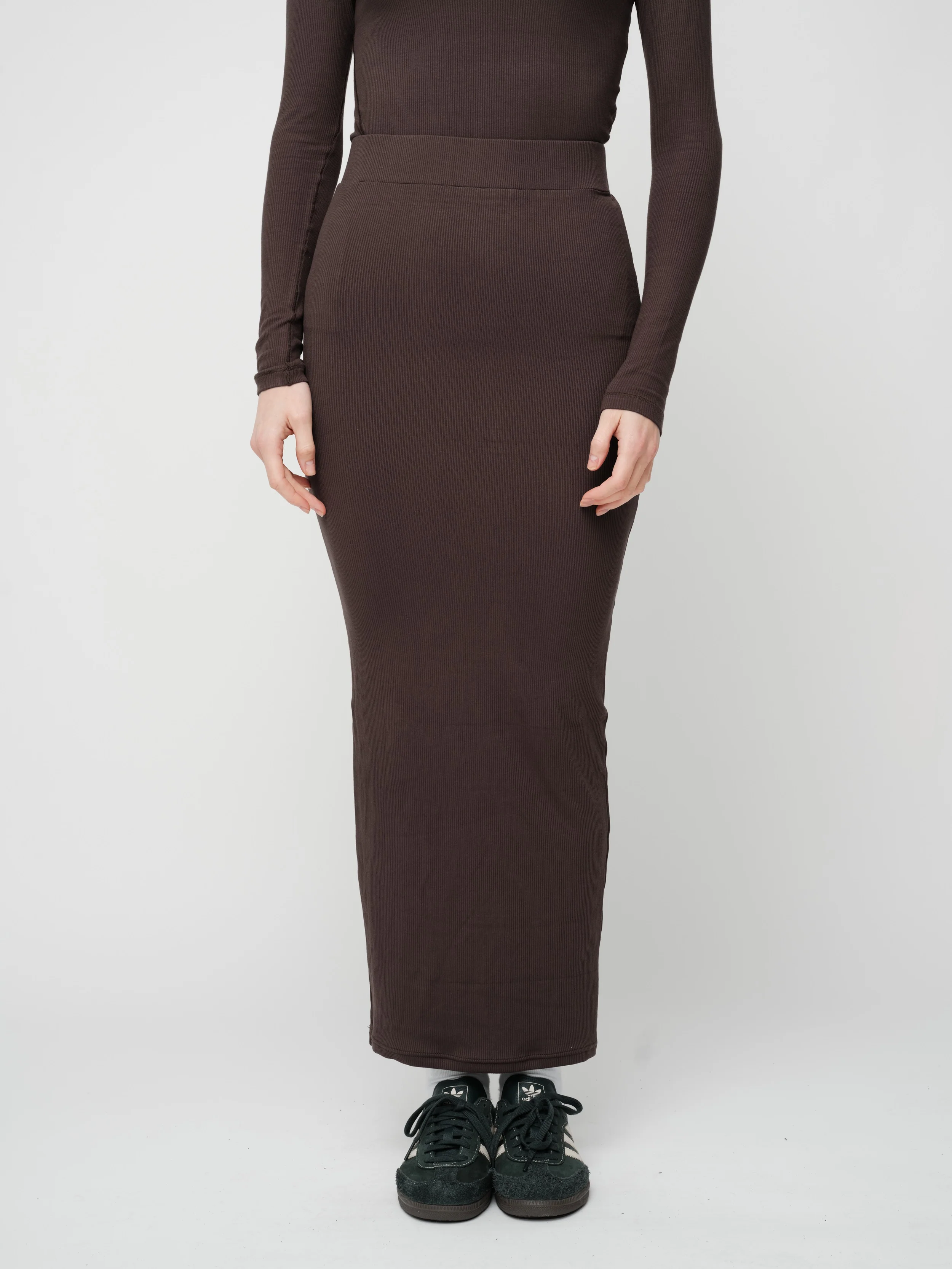 Basic Soft Rib Tube Midi Skirt - Image 6