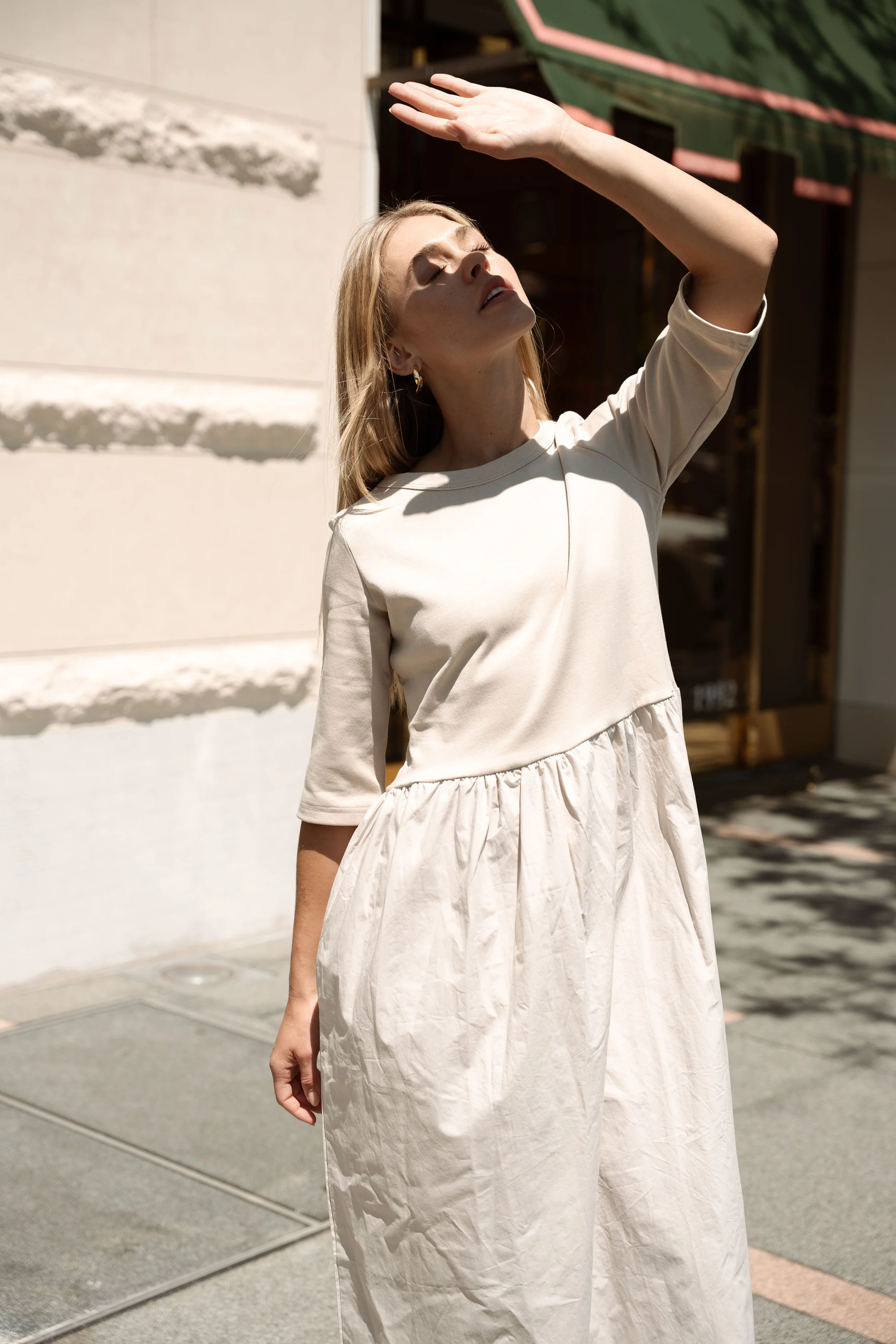 Contrast Fabric Midi Dress - Image 6