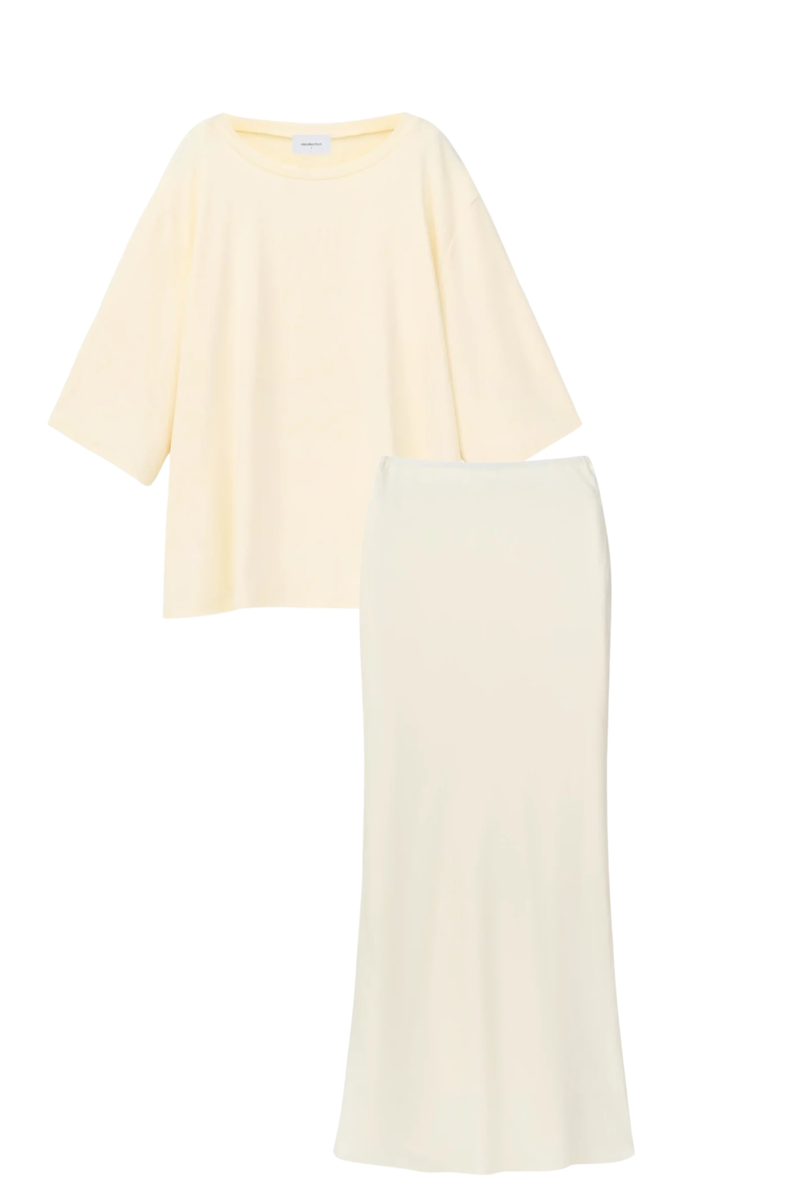 CREAM SLIP SKIRT SET