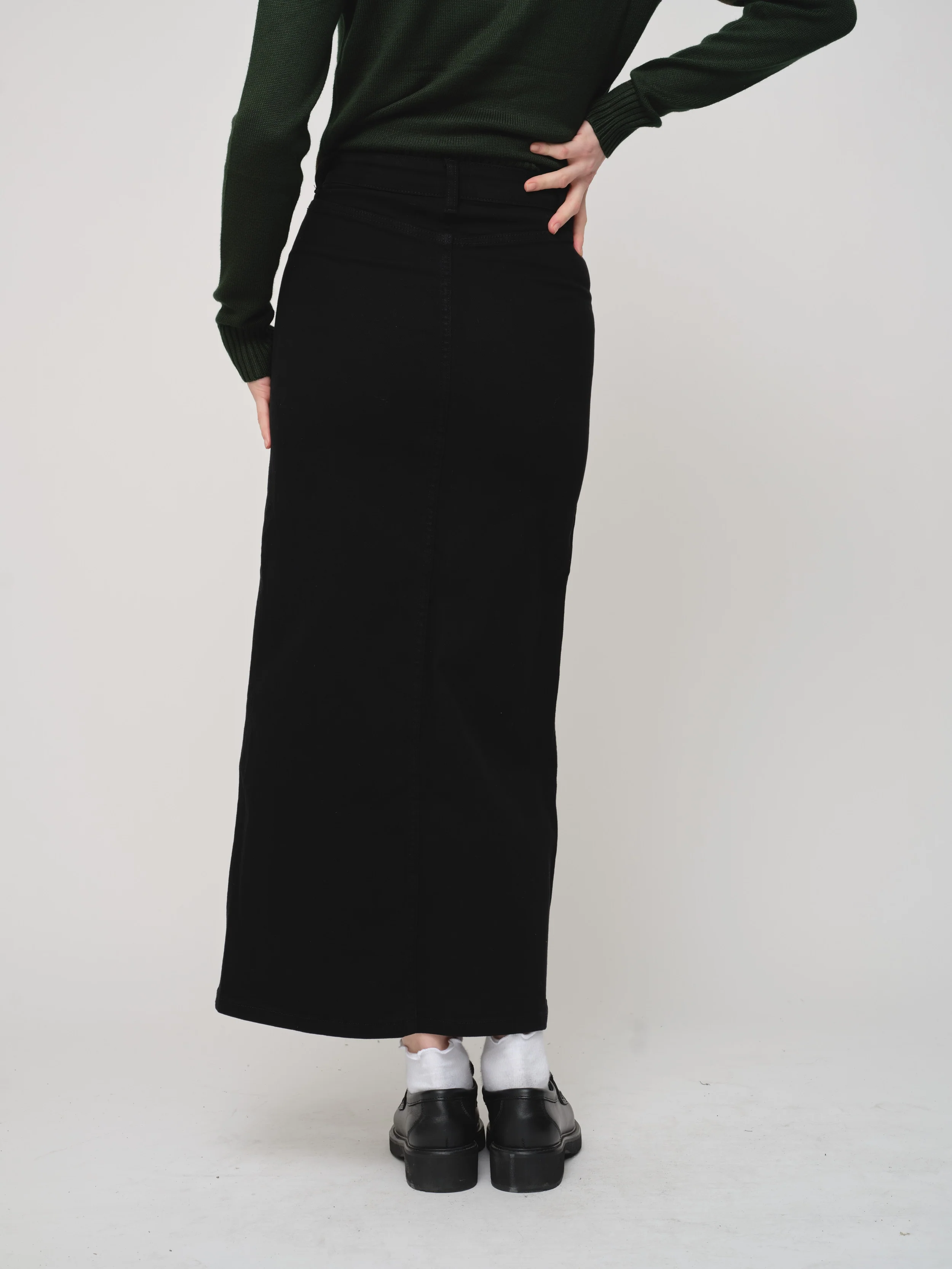 Denim Aline Front Pocket Skirt - Image 3