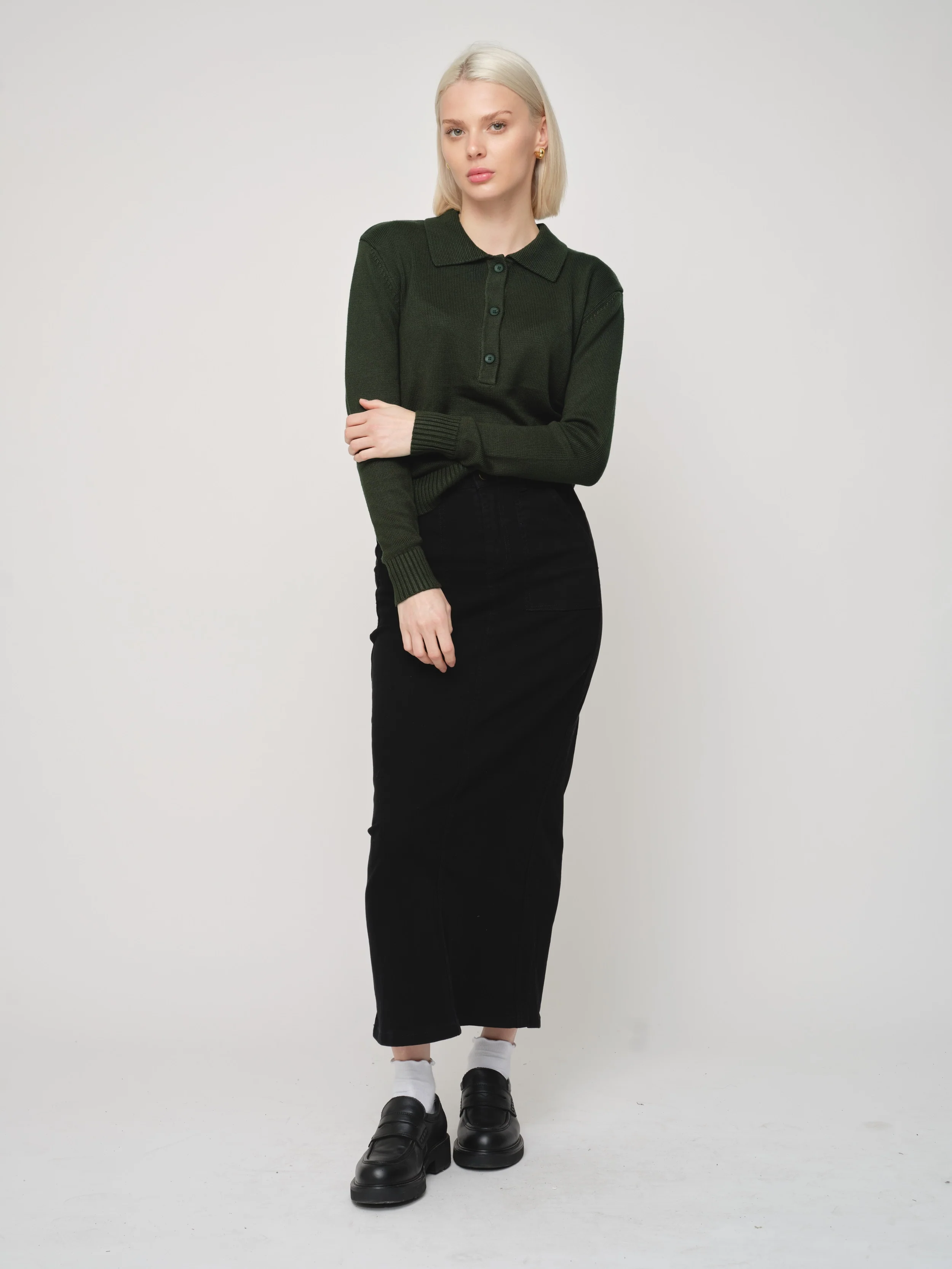Denim Aline Front Pocket Skirt - Image 4