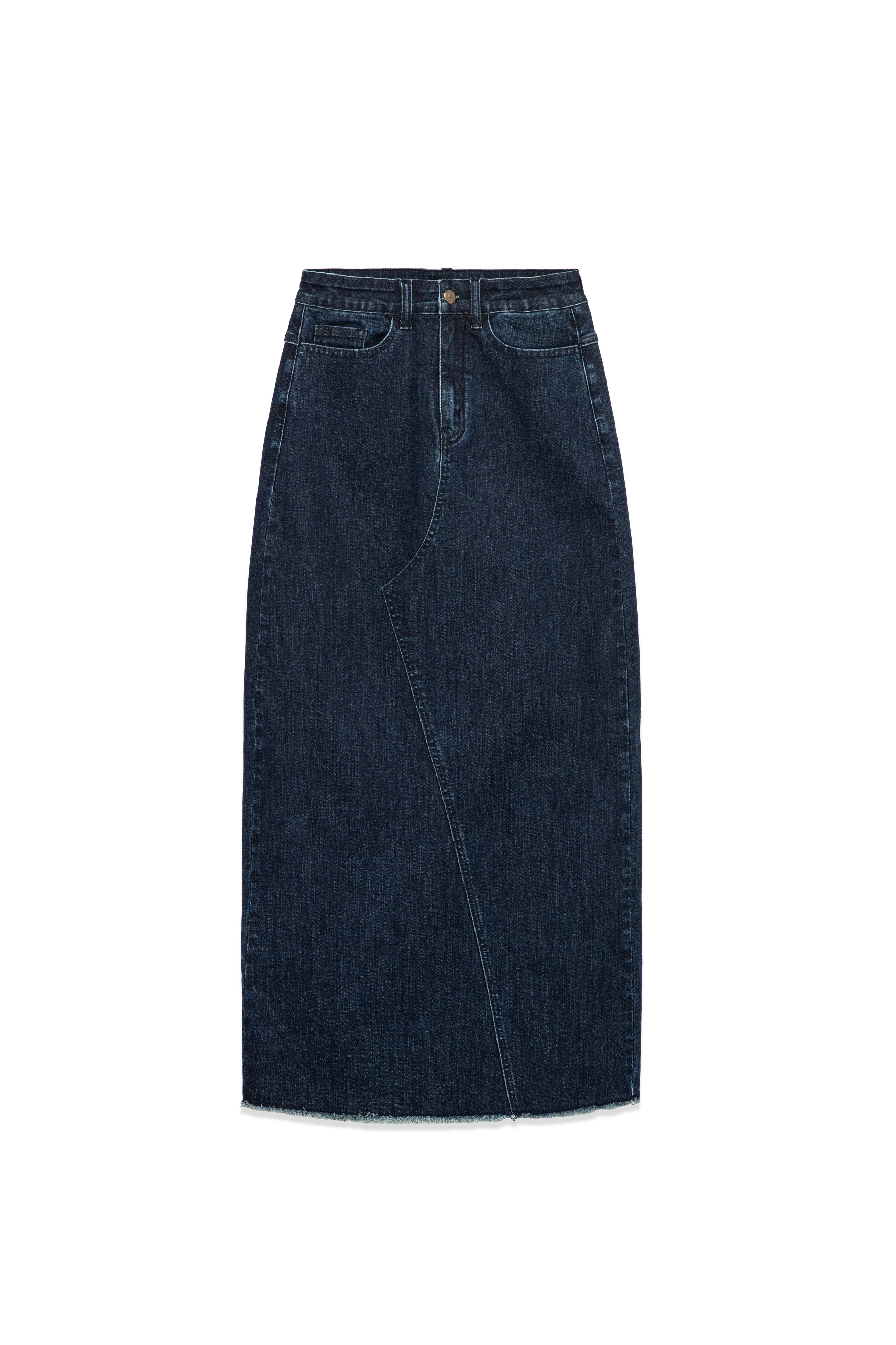 Denim Frayed Skirt - Image 4