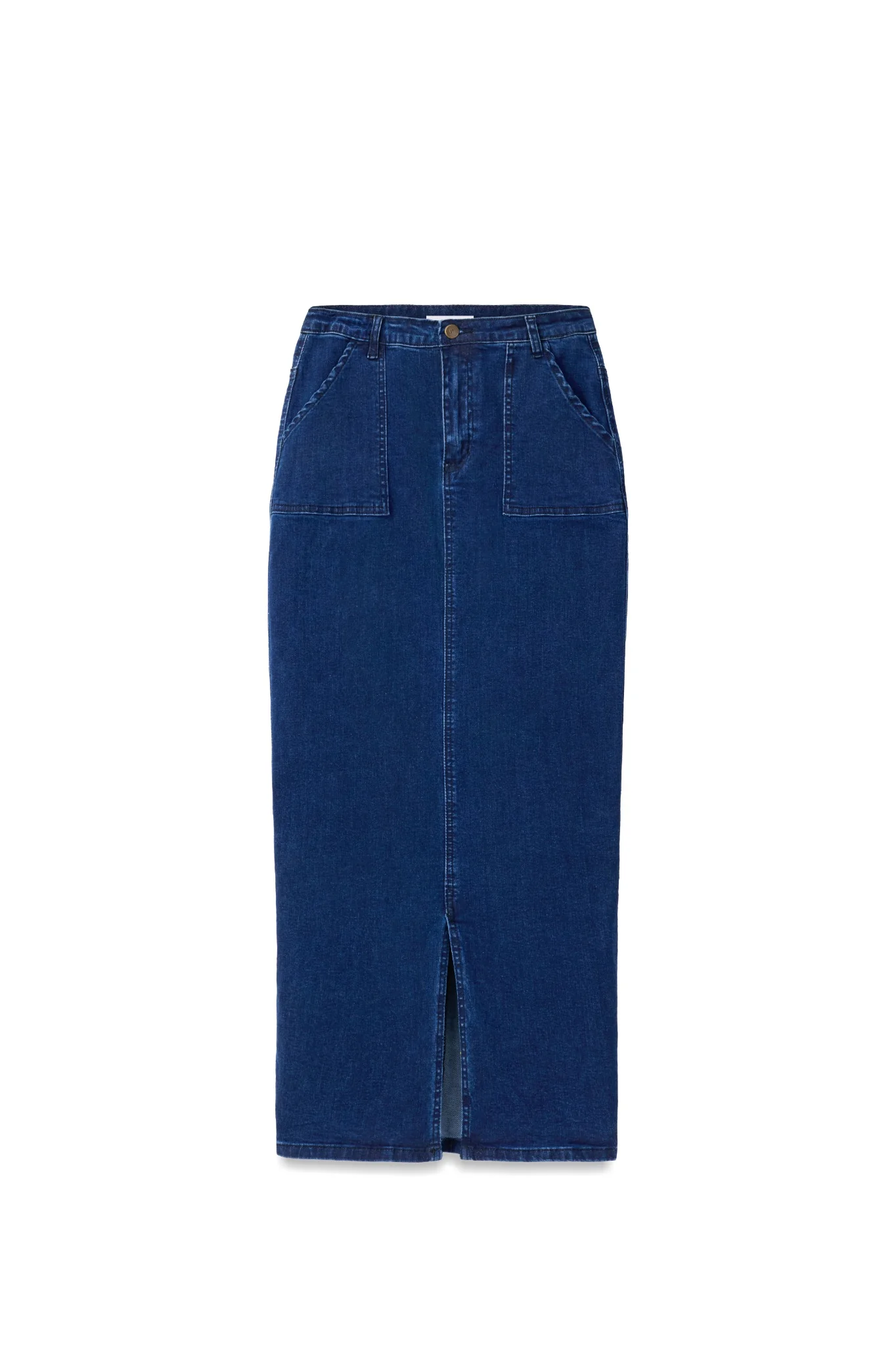 Denim Front Slit Skirt - Image 11