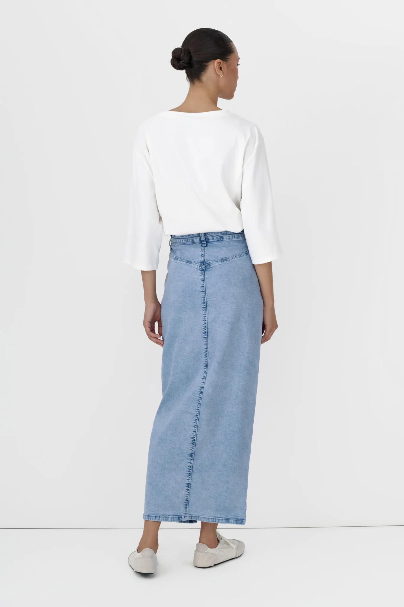 Denim Front Slit Skirt - Image 2