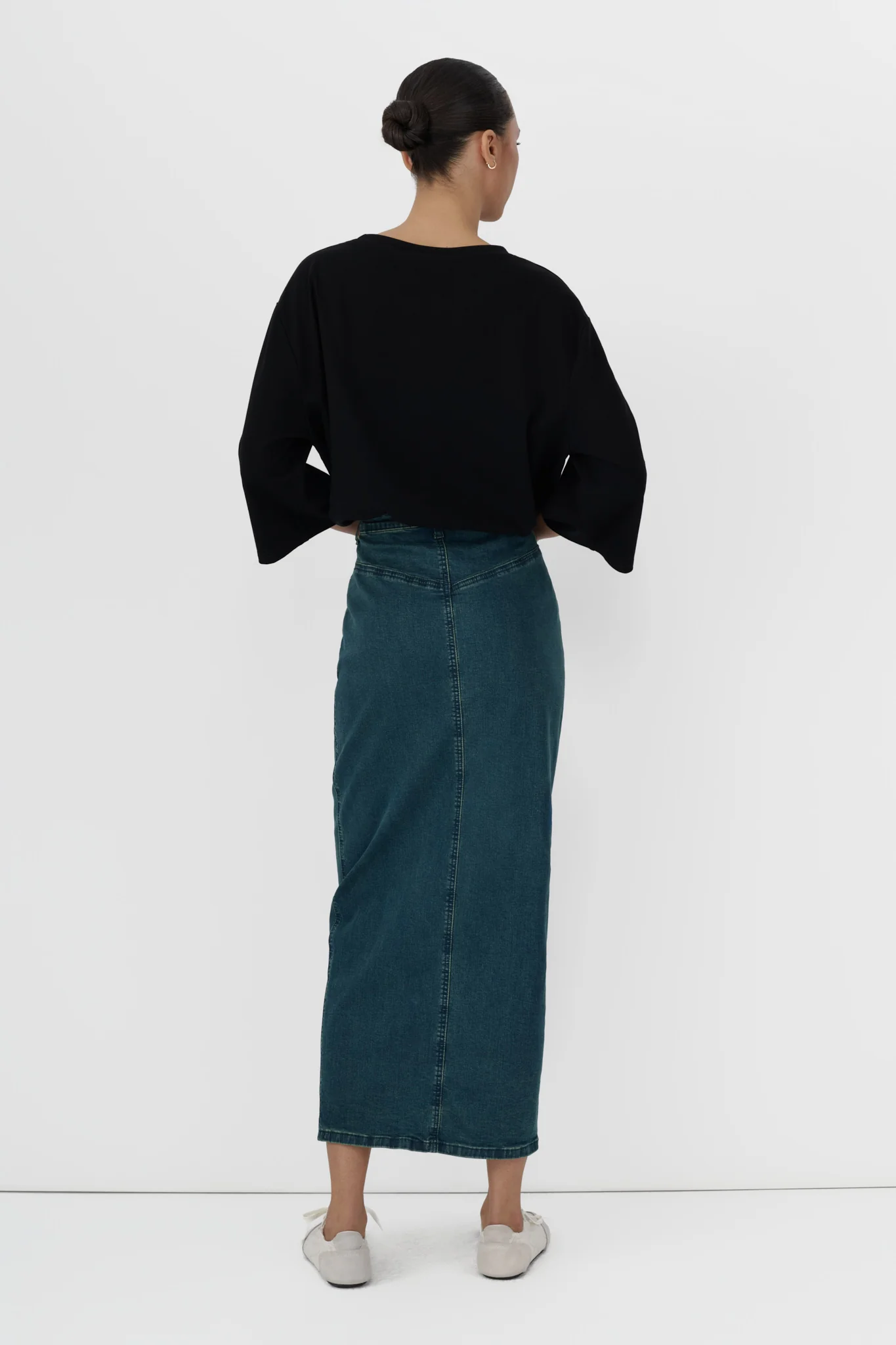 Denim Front Slit Skirt - Image 4
