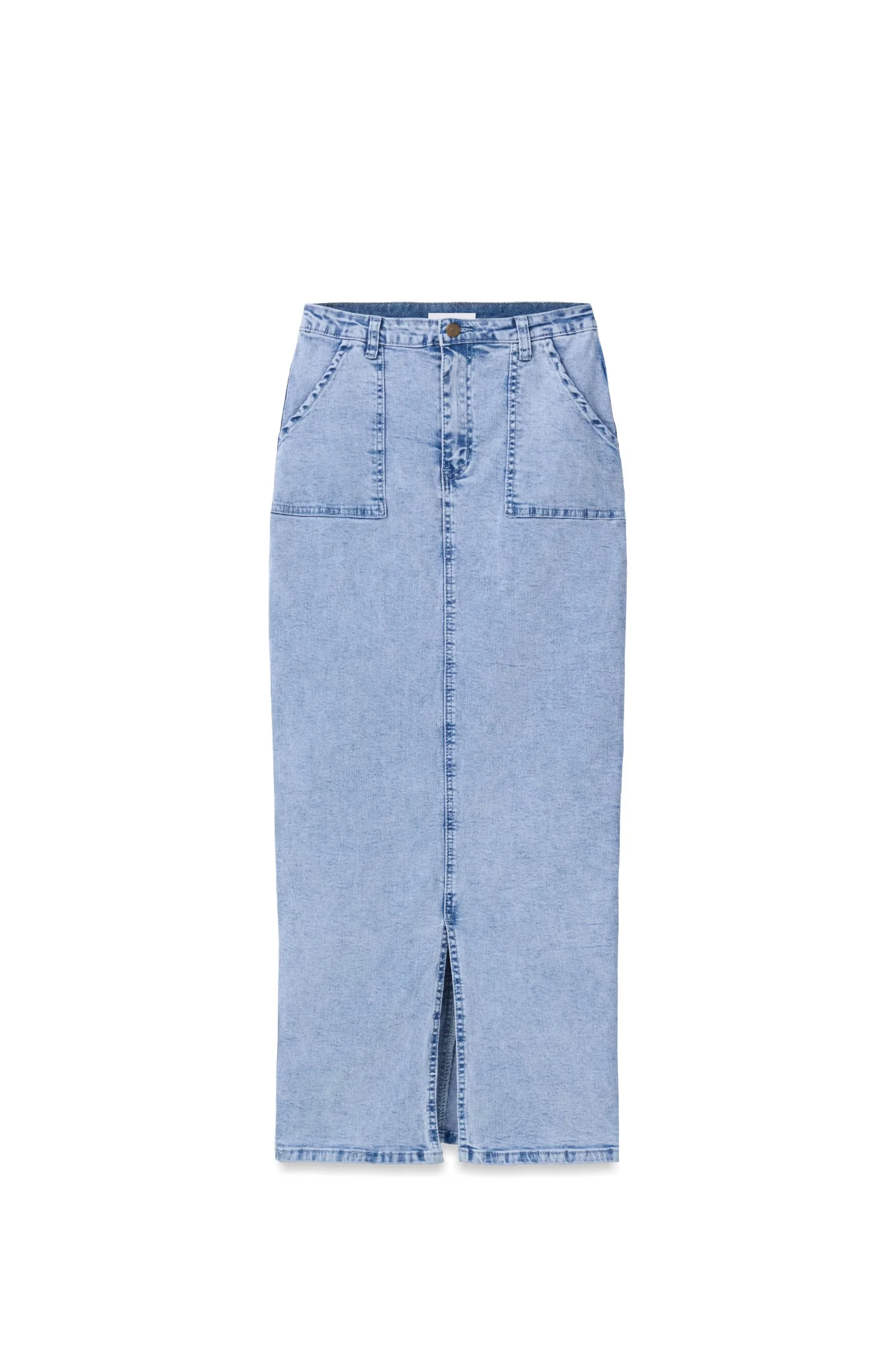 Denim Front Slit Skirt - Image 7