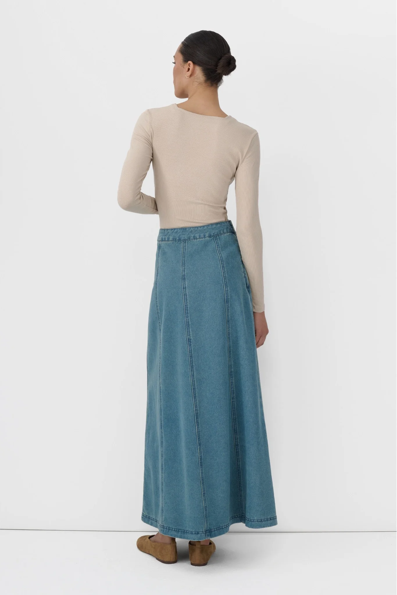Denim Panel Skirt - Image 2