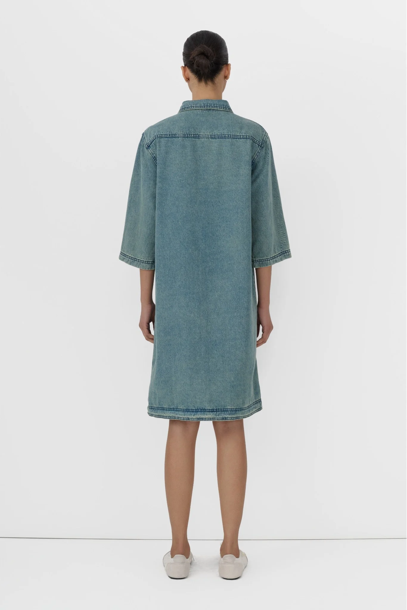 Denim Wash Shirt Dress - Image 3