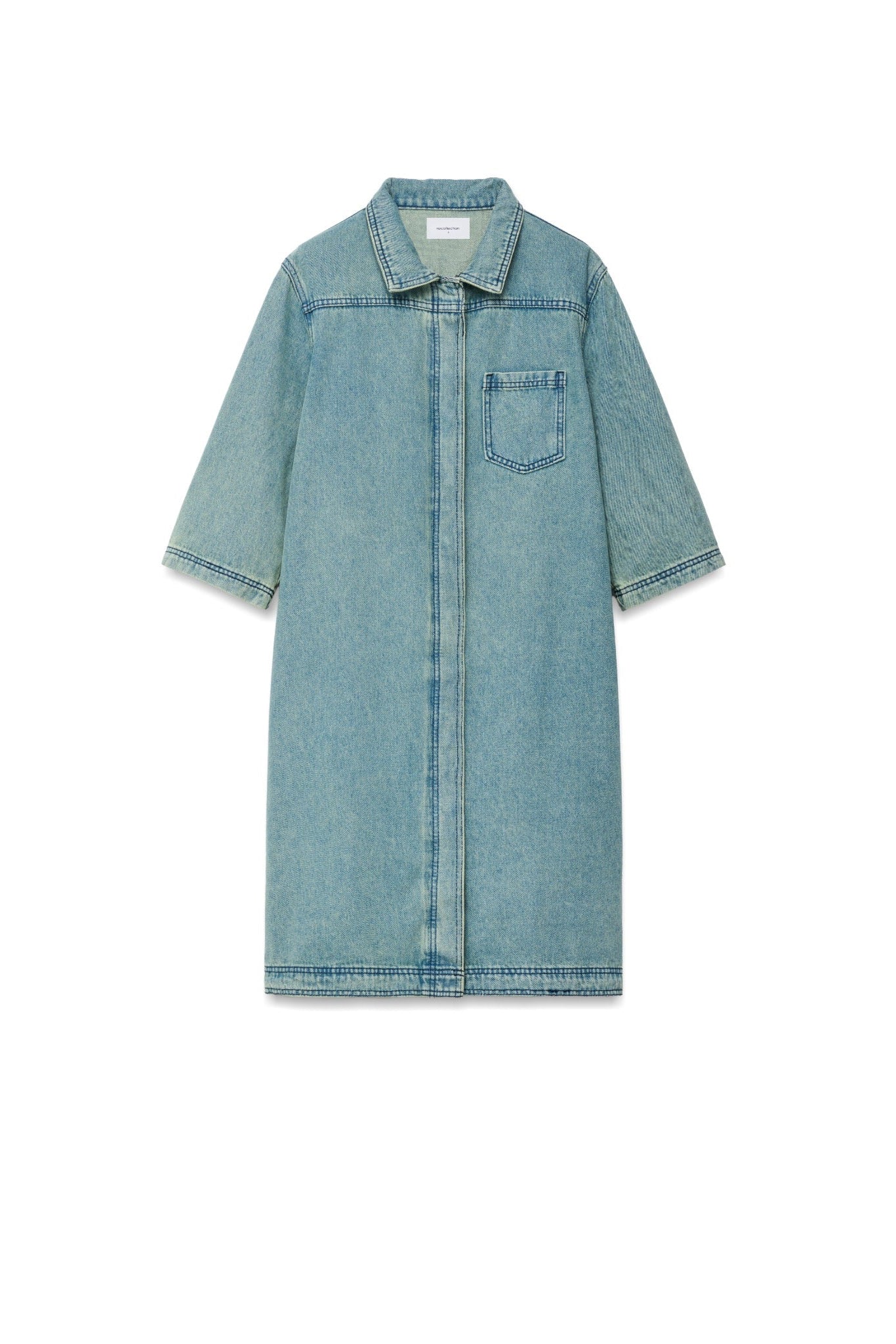 Denim Wash Shirt Dress - Image 5