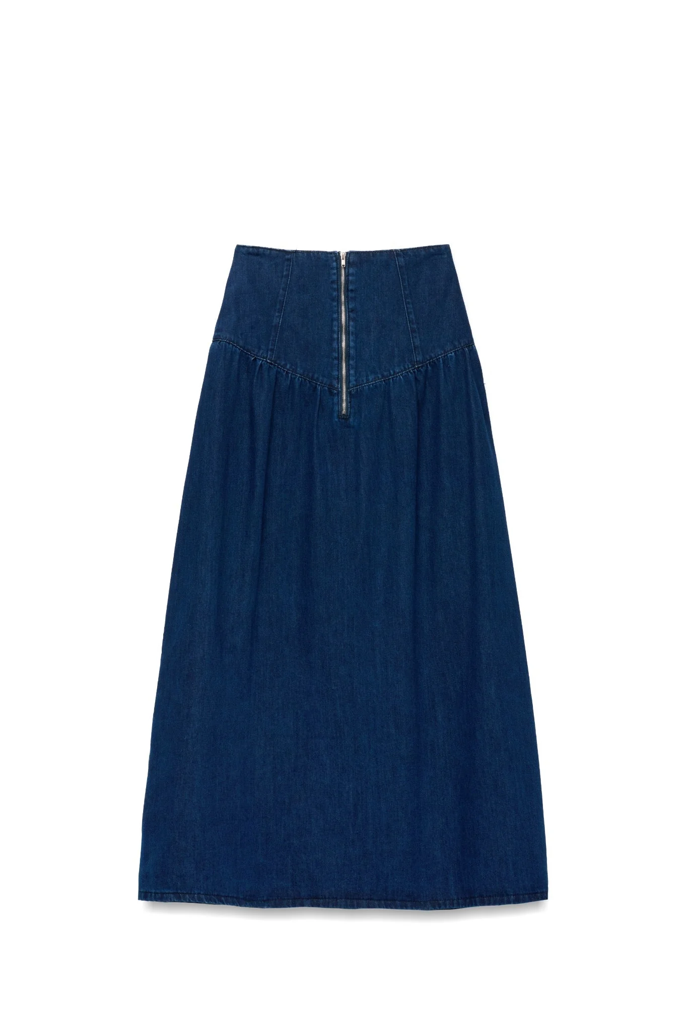 Exposed Zip Denim Skirt - Image 6