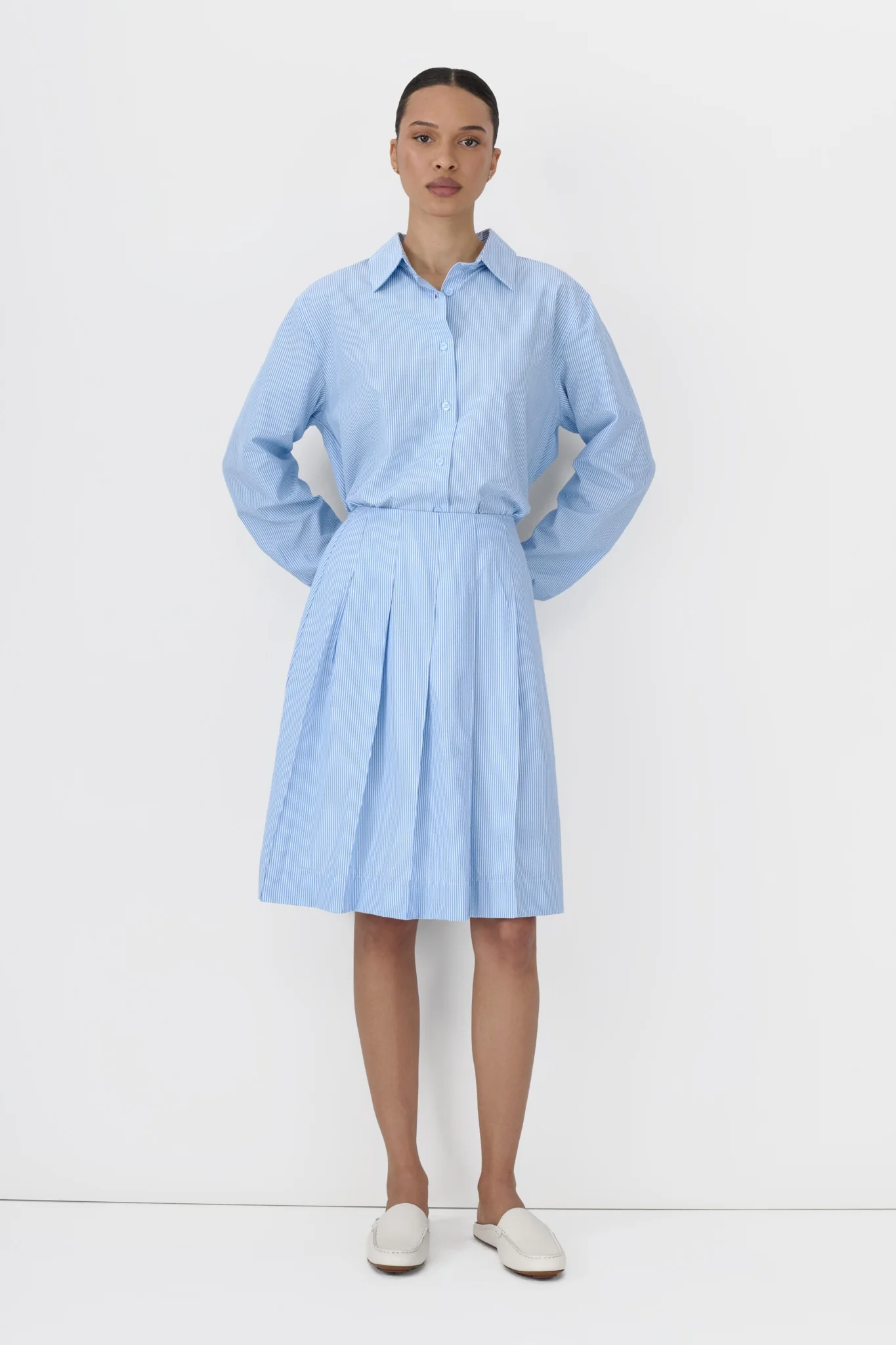 Pleated Striped Skirt - Image 3
