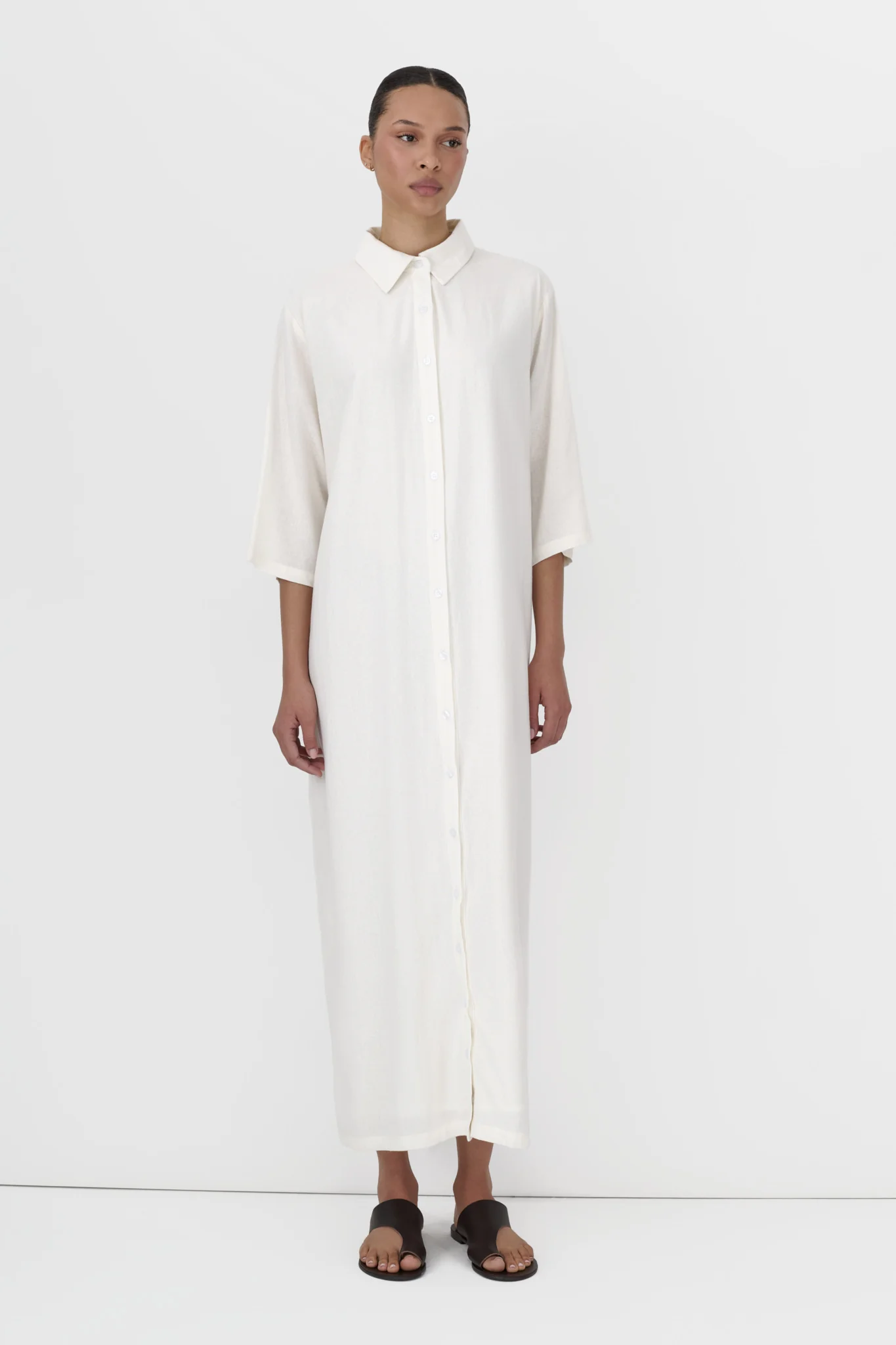 Linen Shirt Dress - Image 5