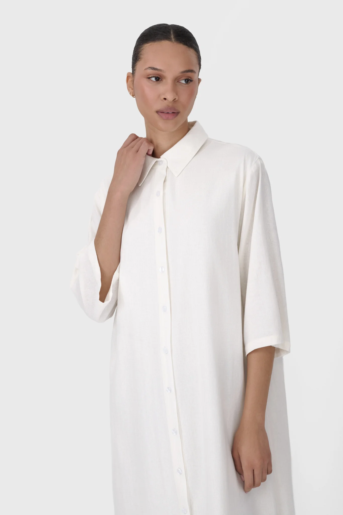 Linen Shirt Dress - Image 6