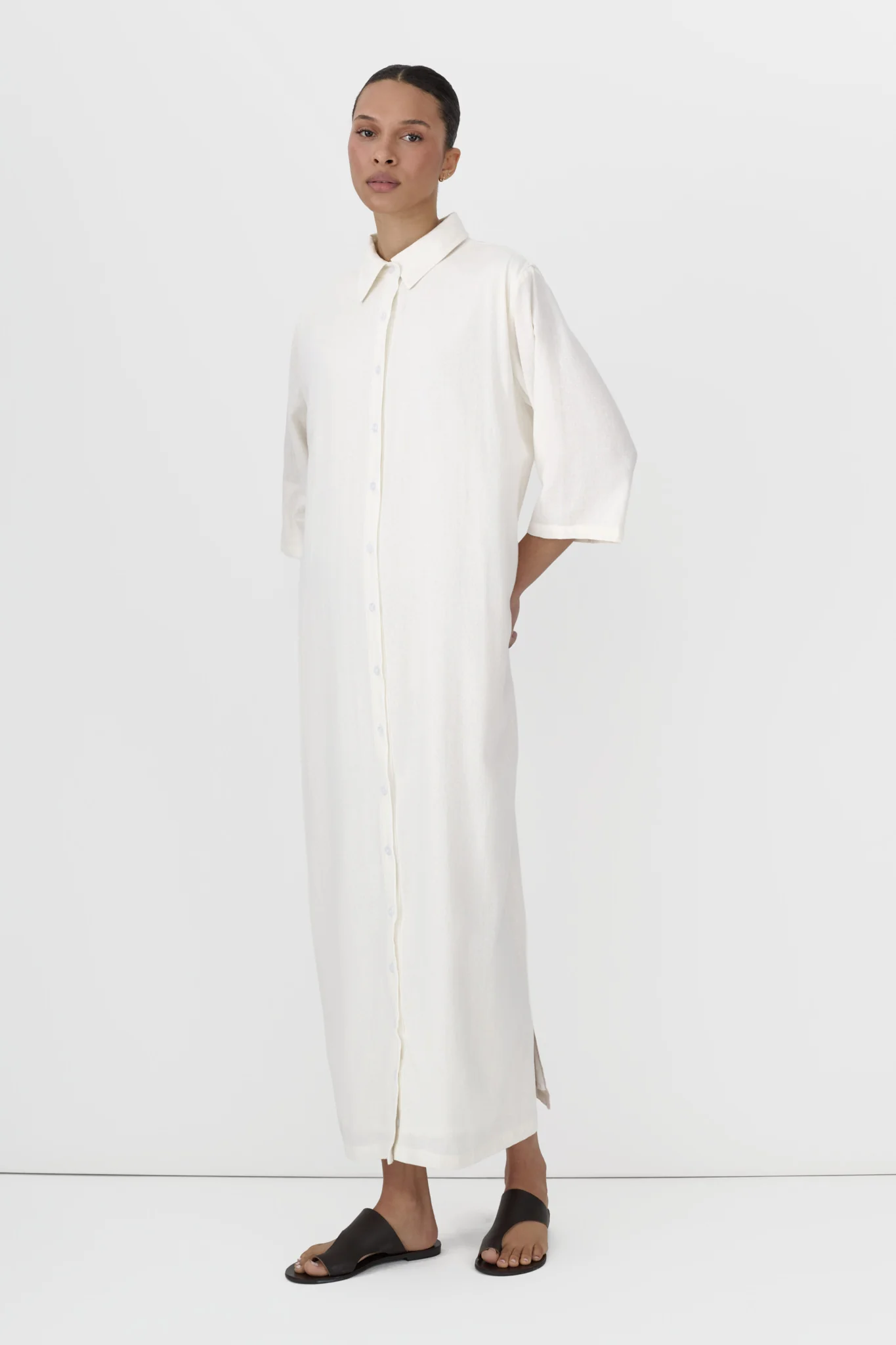 Linen Shirt Dress - Image 8