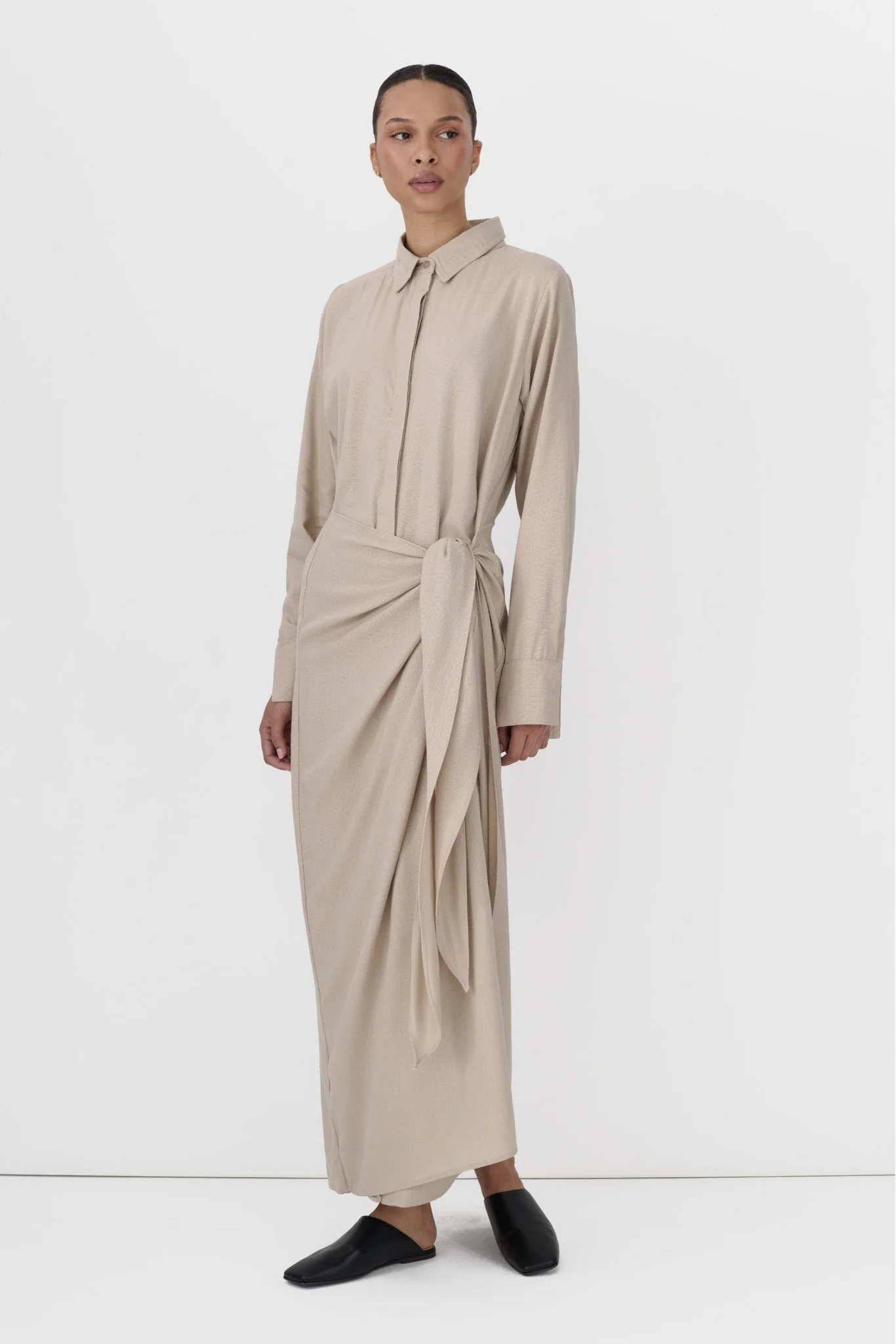 Linen Wrap Dress - Image 2