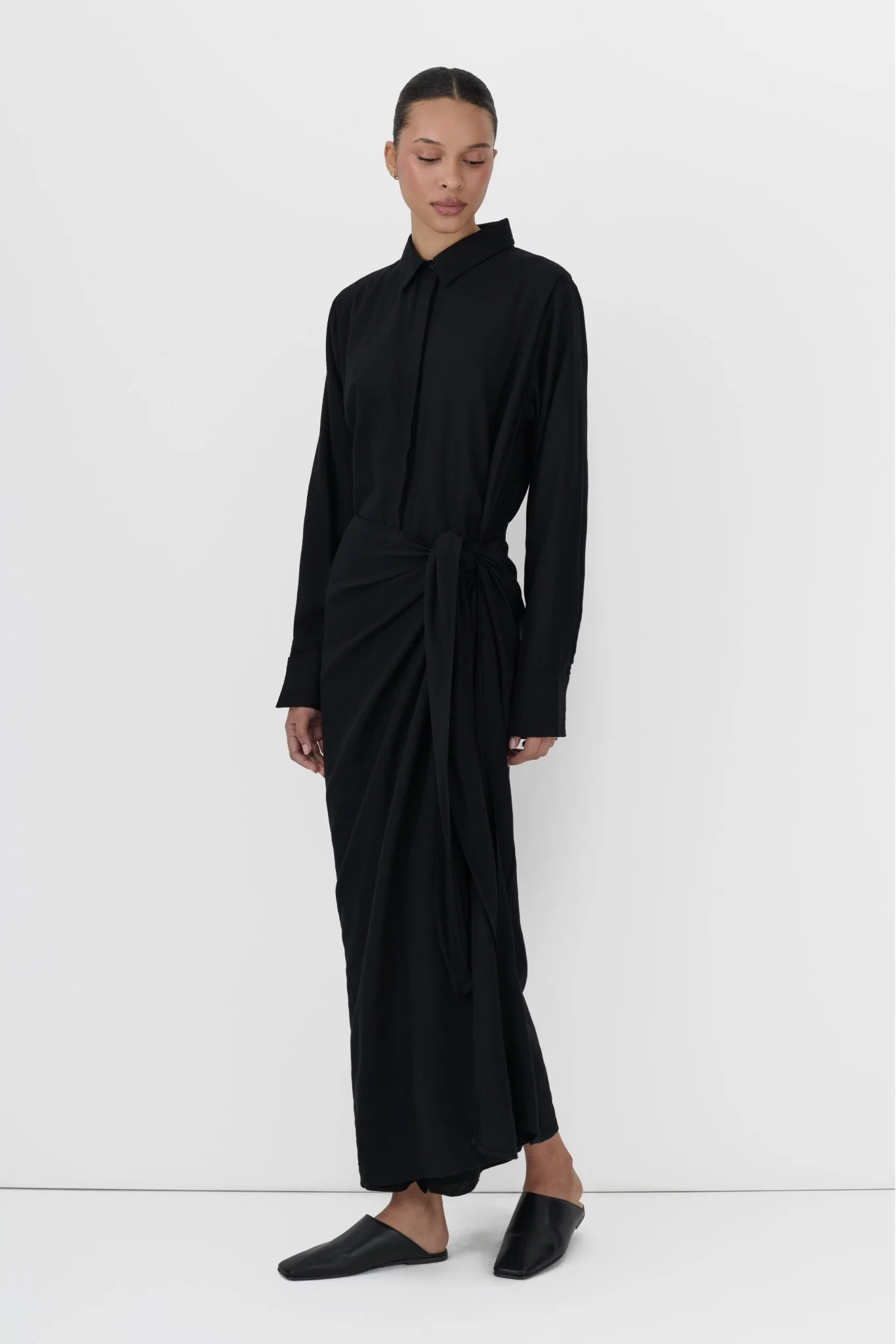 Linen Wrap Dress - Image 7