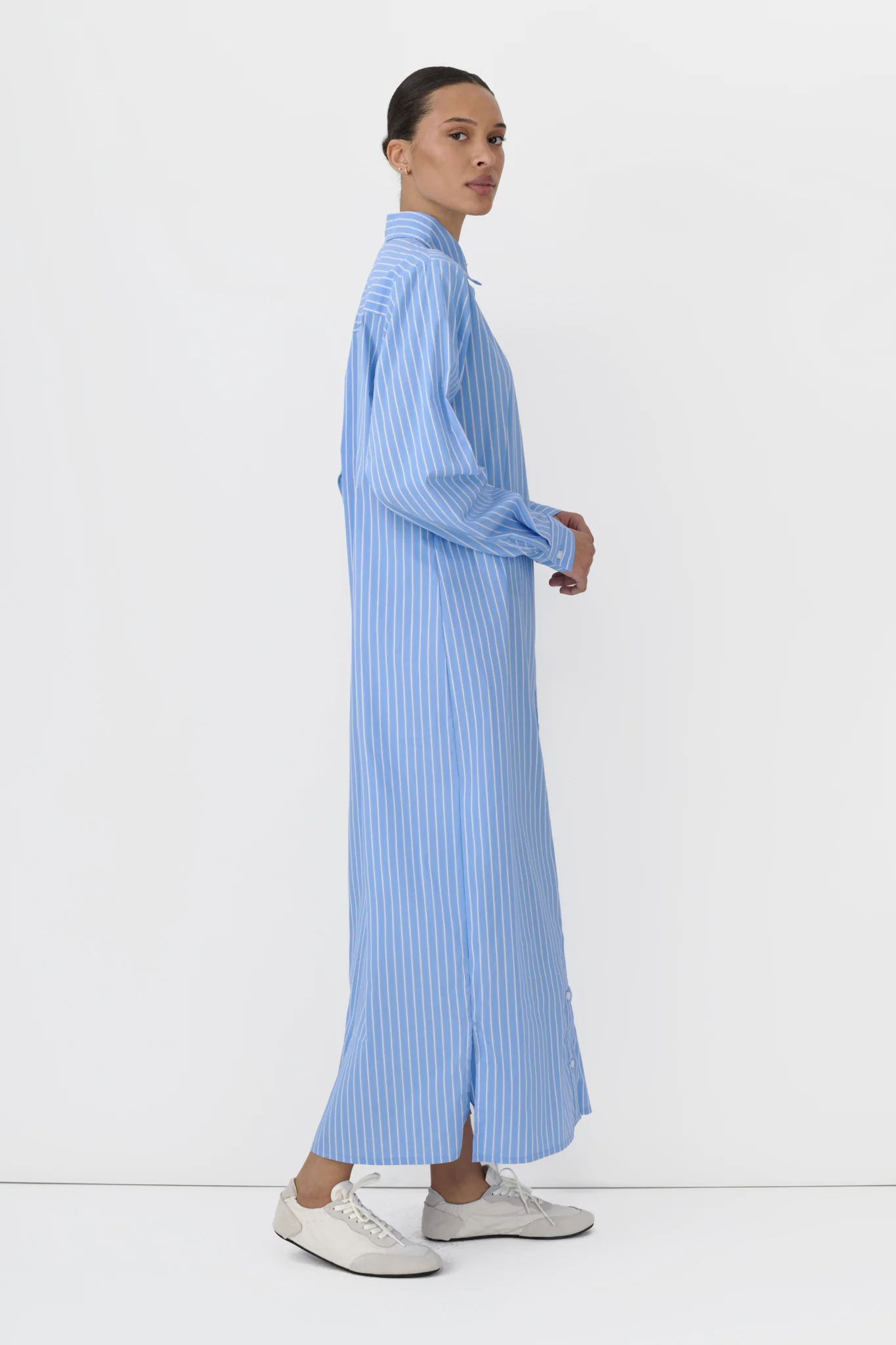 Maxi Striped Shirt Dress - Image 6