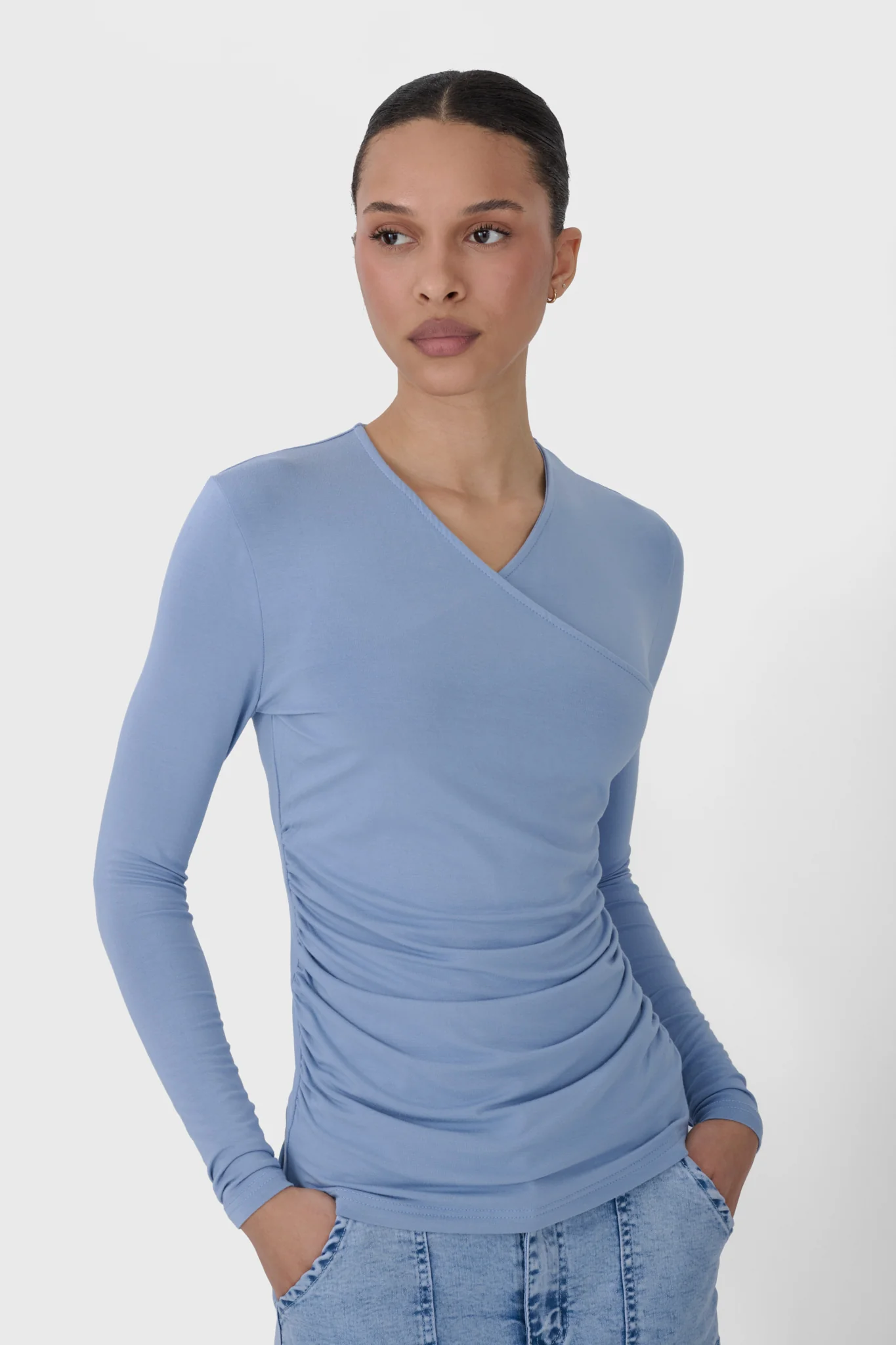 Modal Ruched Wrap Top - Image 4