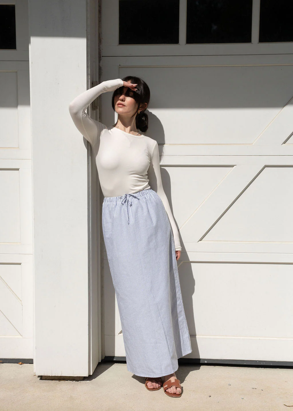 Pinstripe Midi Skirt - Image 4
