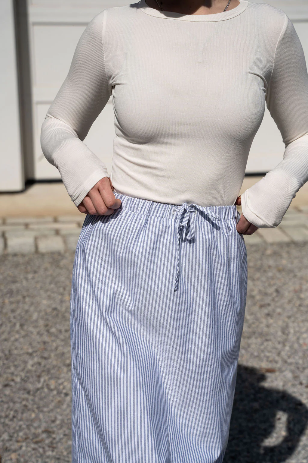Pinstripe Midi Skirt - Image 5