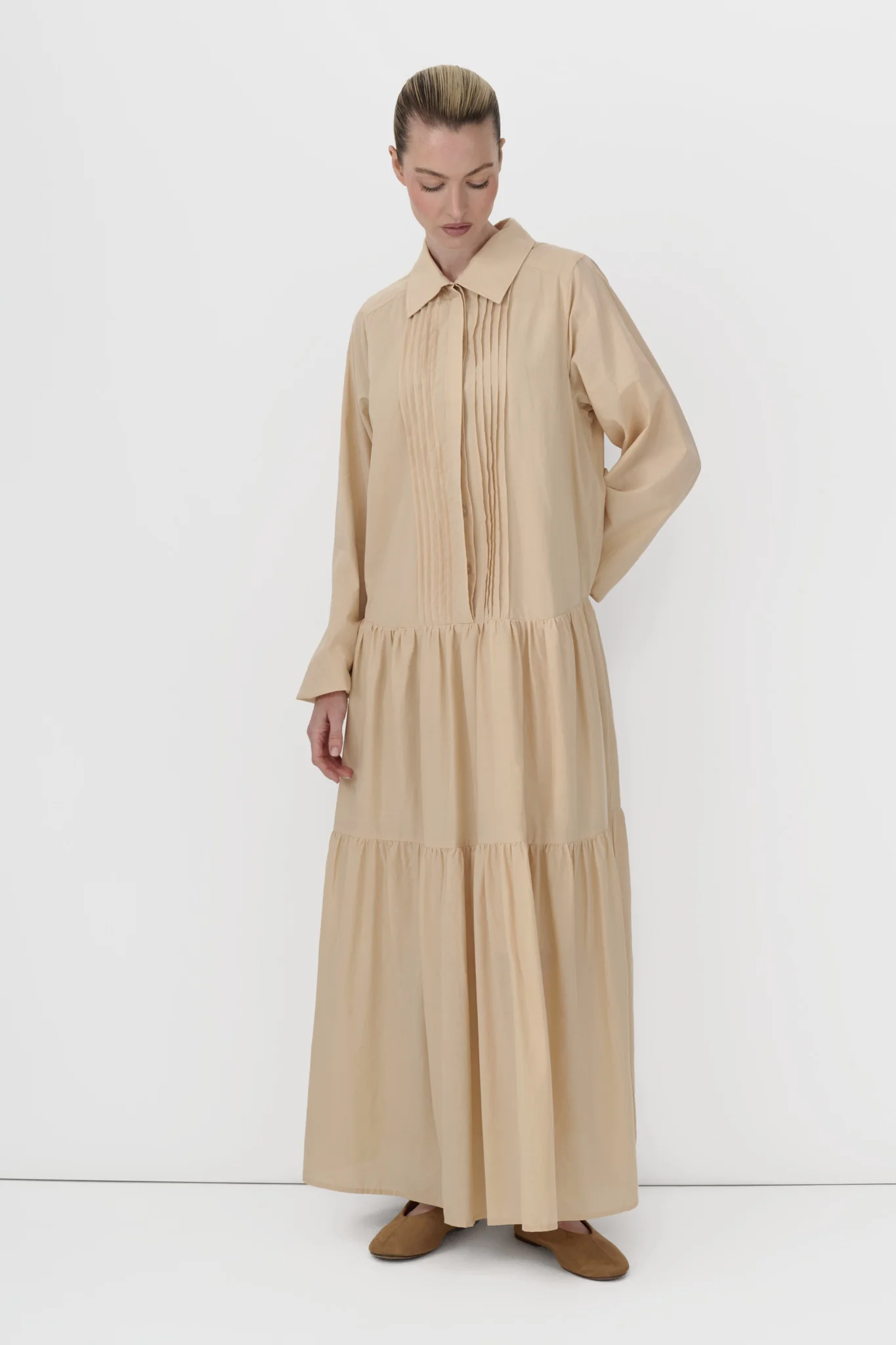 Pintuck Cotton Dress - Image 10