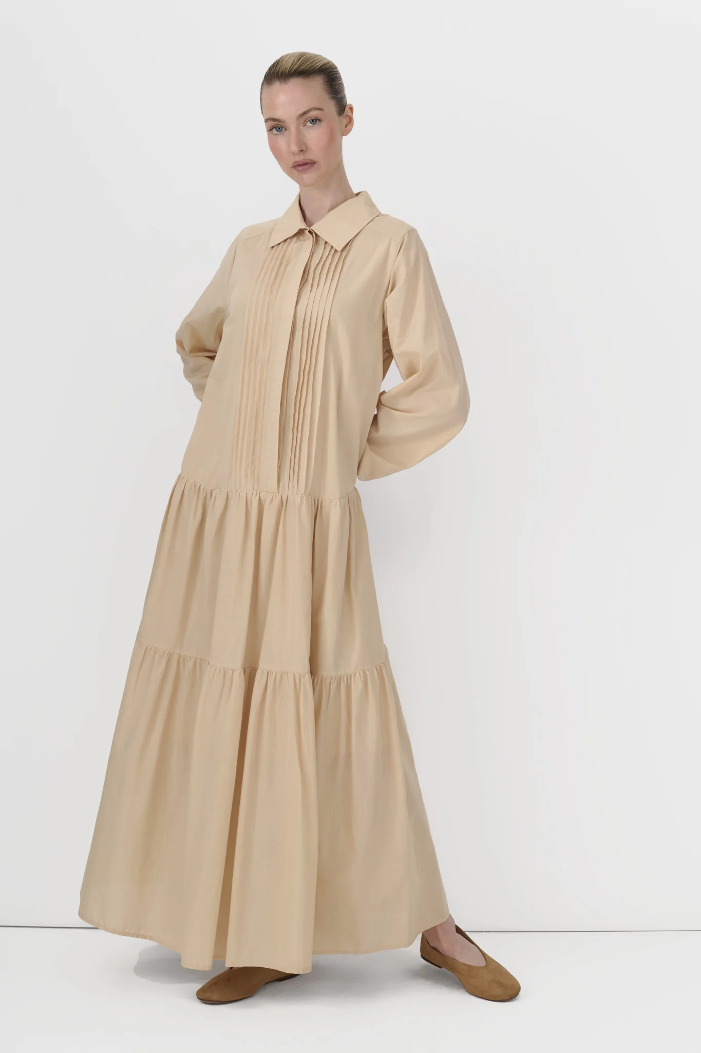 Pintuck Cotton Dress - Image 13