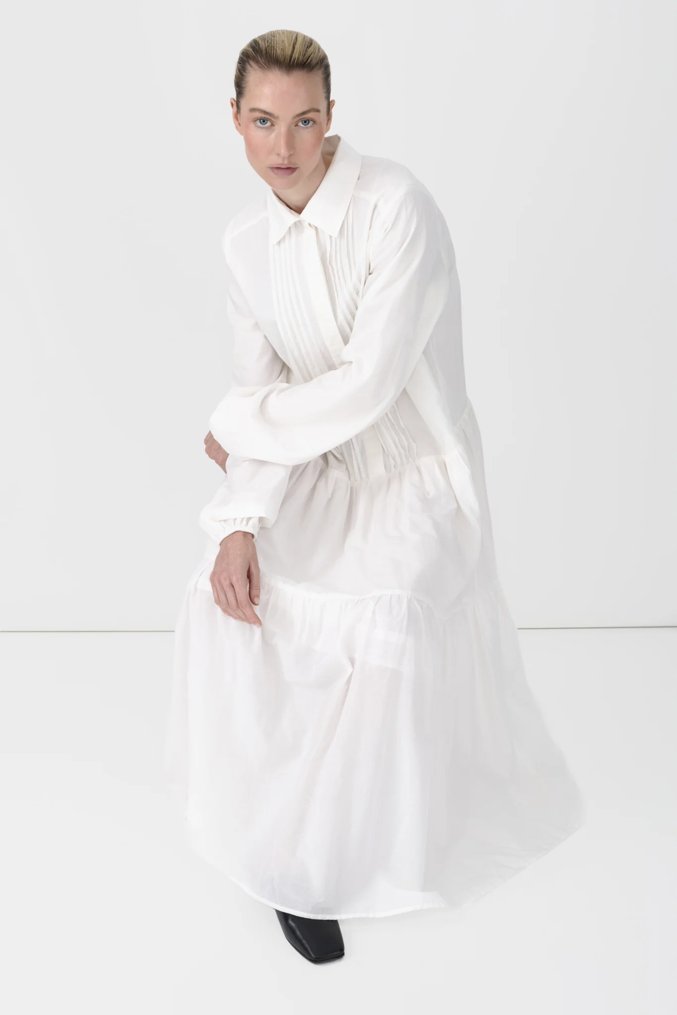 Pintuck Cotton Dress - Image 6