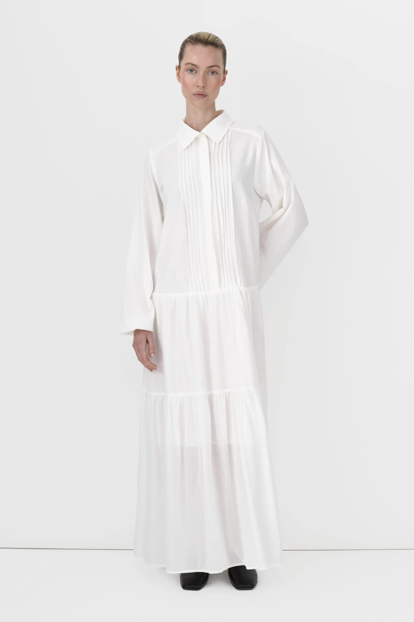 Pintuck Cotton Dress - Image 7