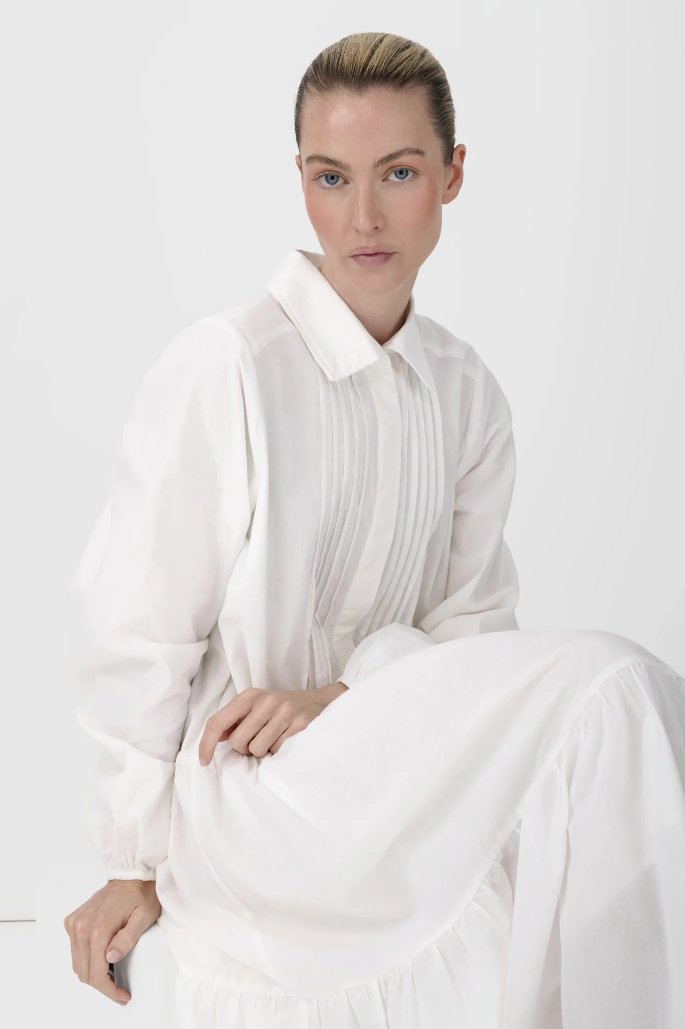 Pintuck Cotton Dress - Image 8