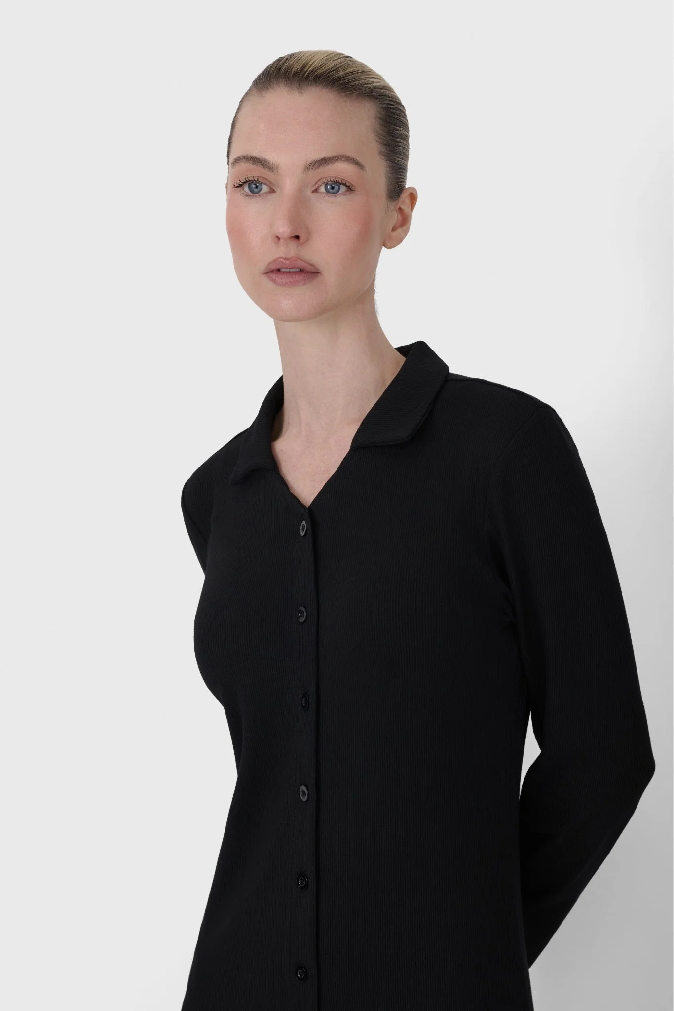 Ribbed Button Dress - Image 7