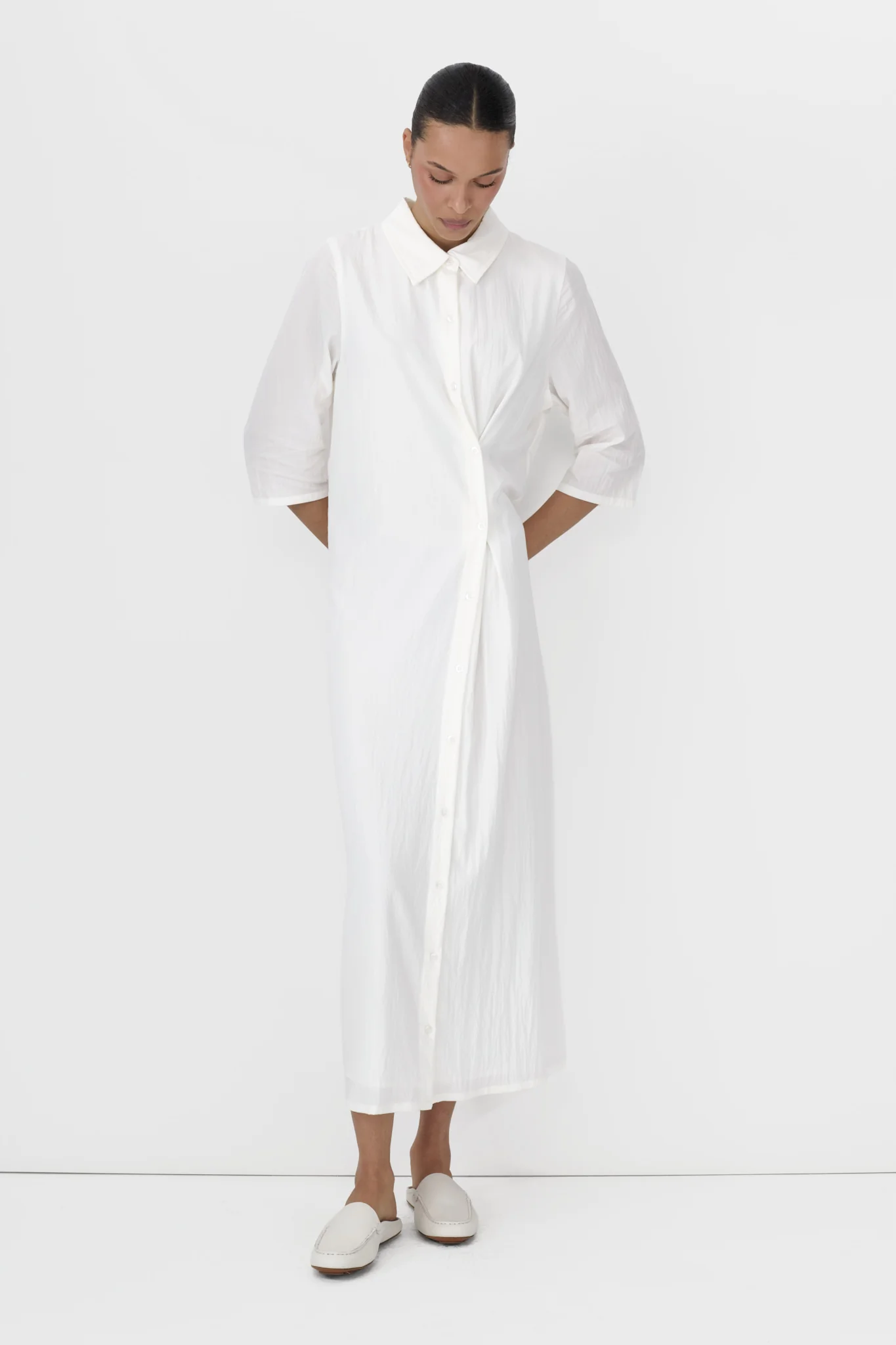 Side Button Shirt Dress - Image 10
