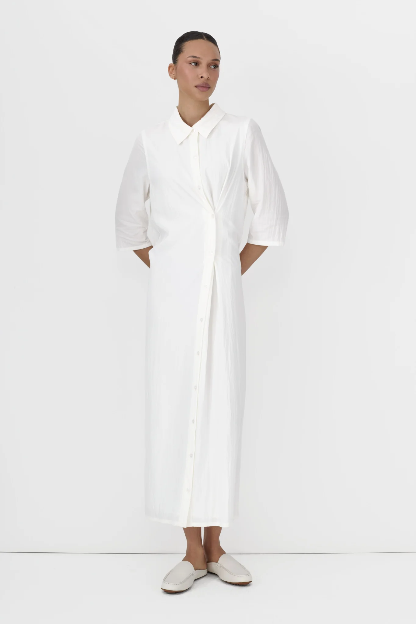 Side Button Shirt Dress - Image 12
