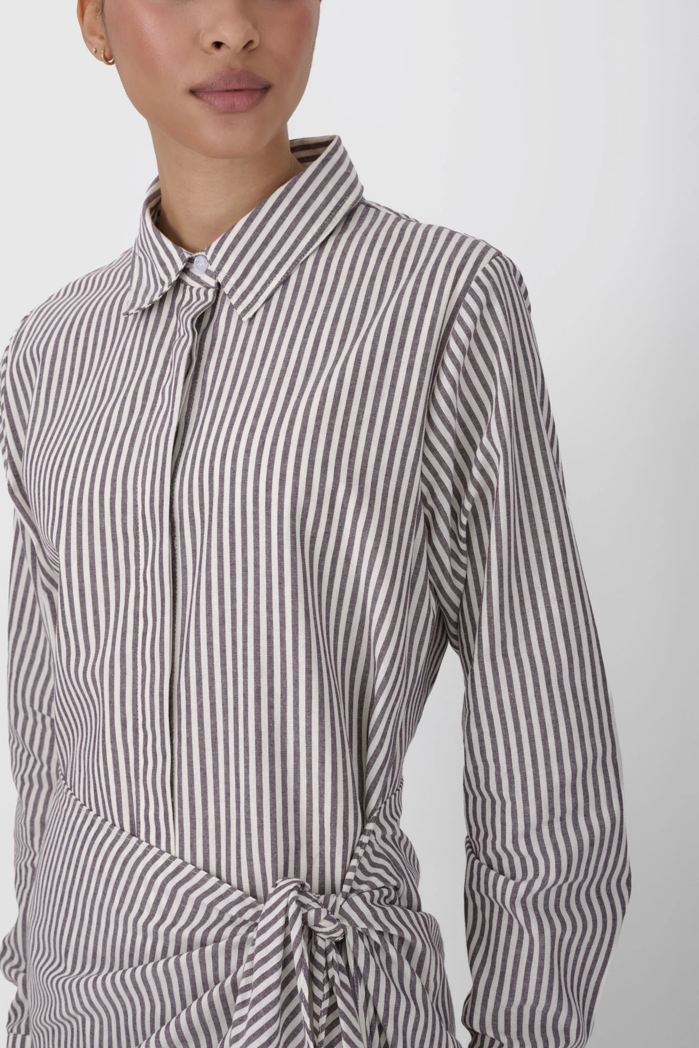 Striped Wrap Dress - Image 4