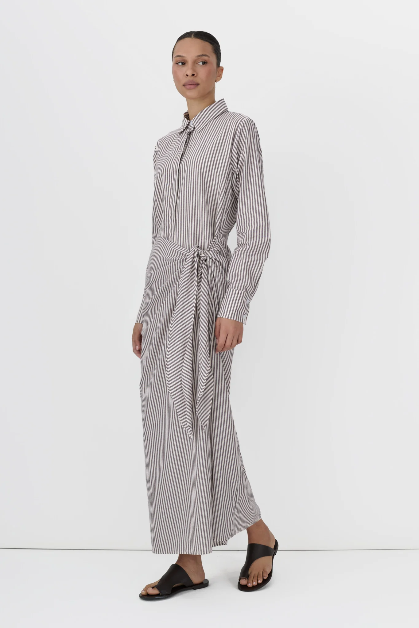 Striped Wrap Dress - Image 6