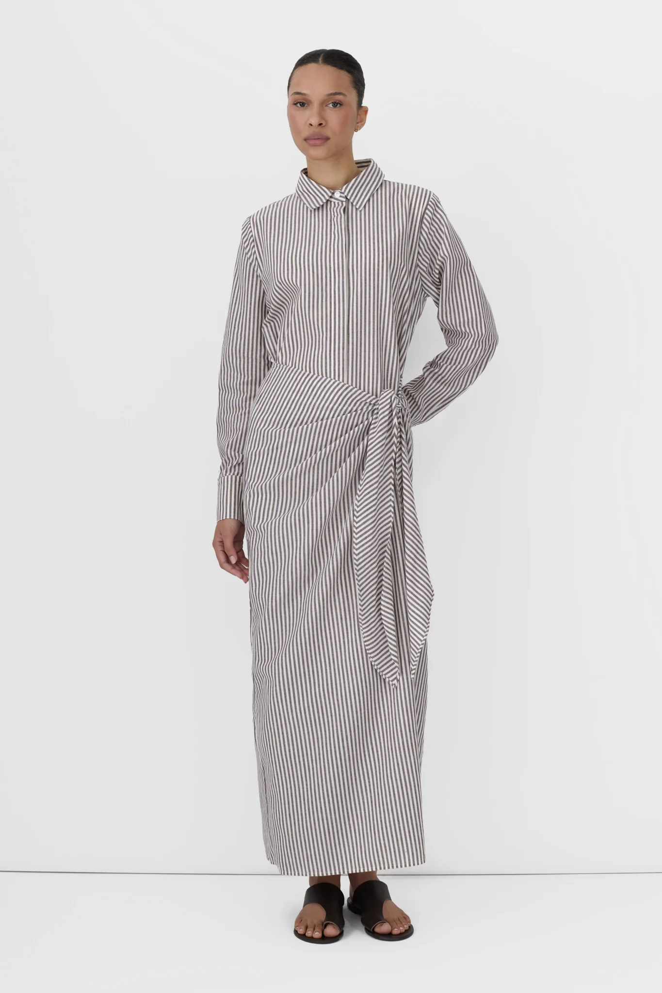 Striped Wrap Dress - Image 8