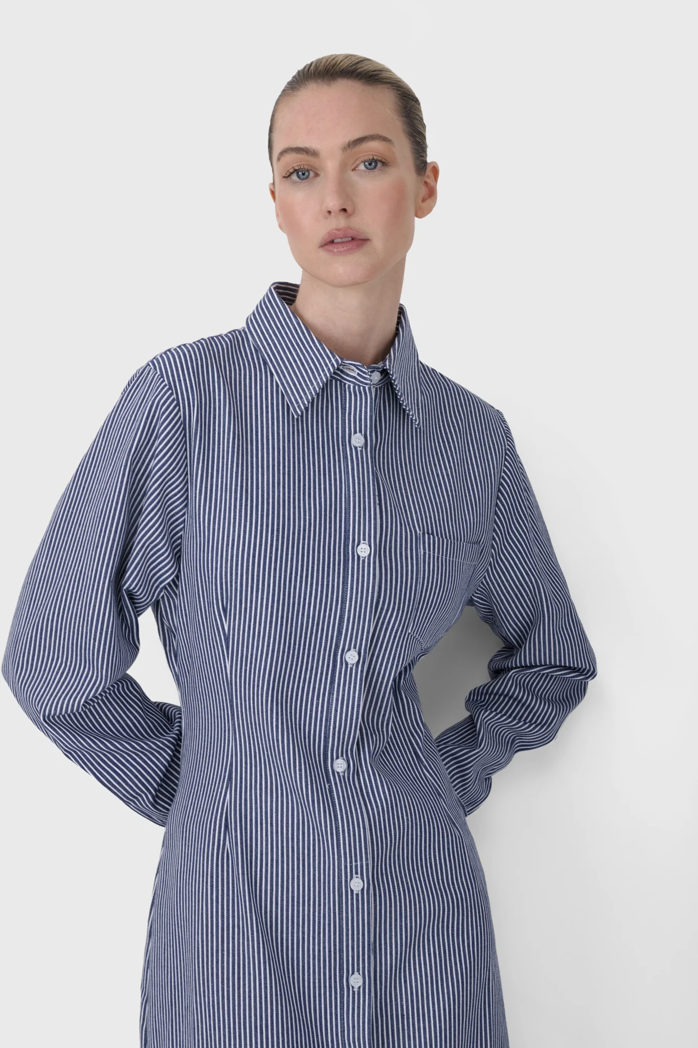 Waisted Stripe Dress - Image 5